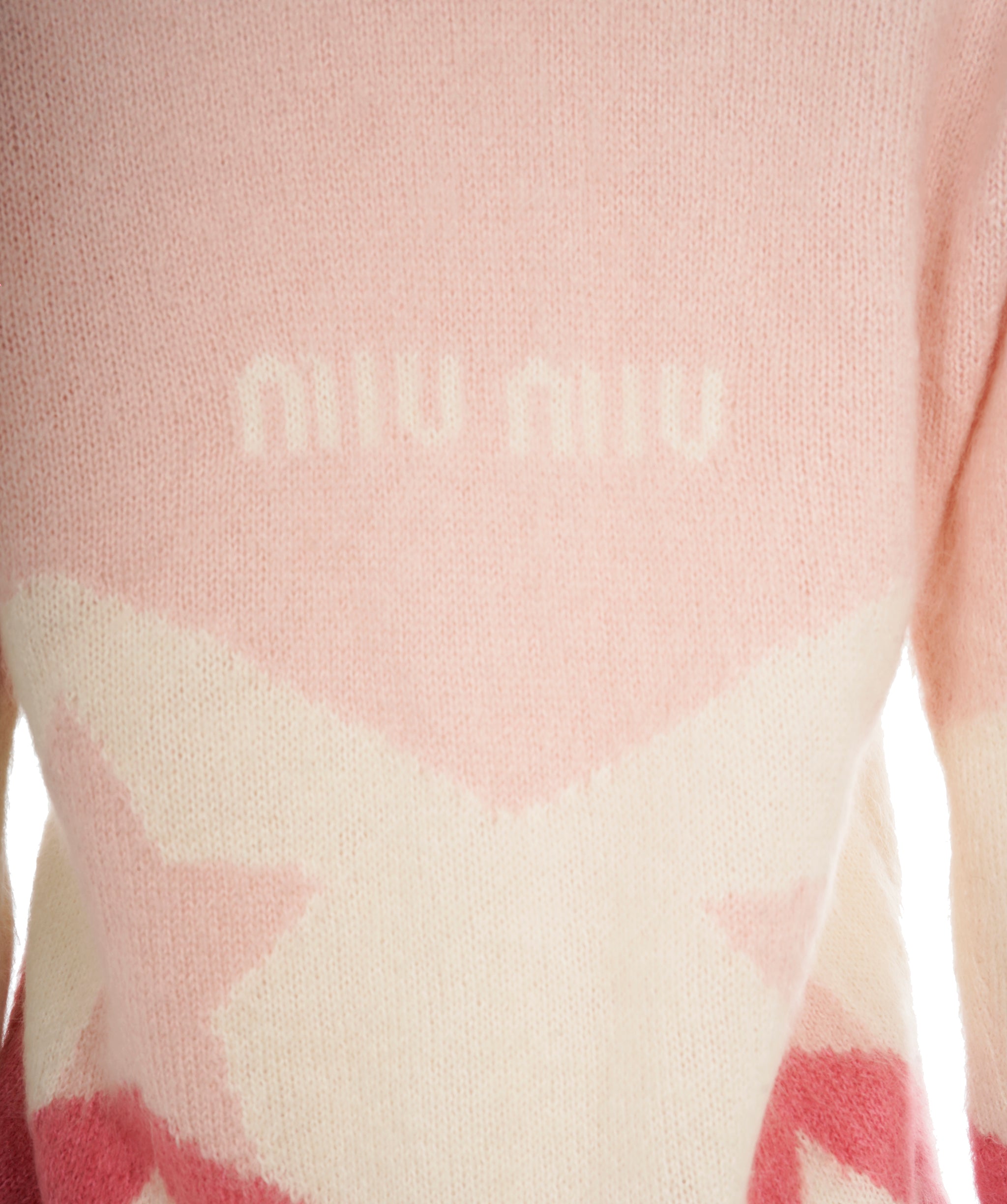 Miu Miu 21 Pink Mohair Blend Star Longline Oversized Cardigan ALC1859