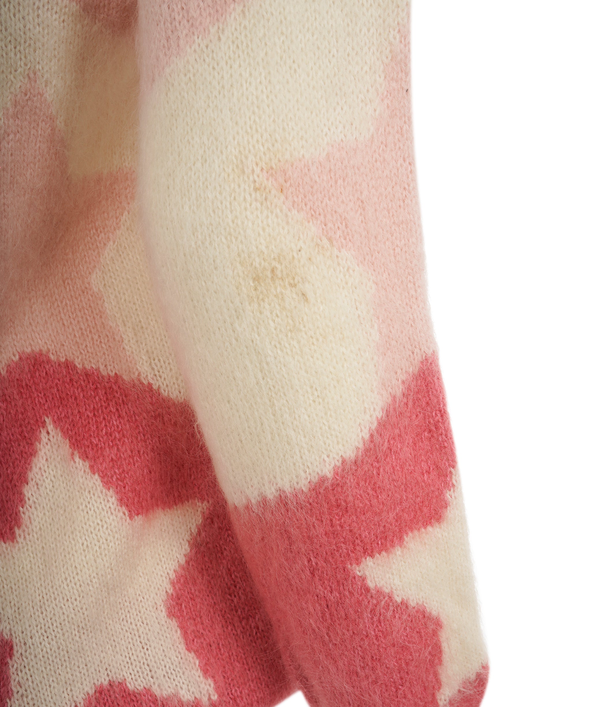 Miu Miu 21 Pink Mohair Blend Star Longline Oversized Cardigan ALC1859