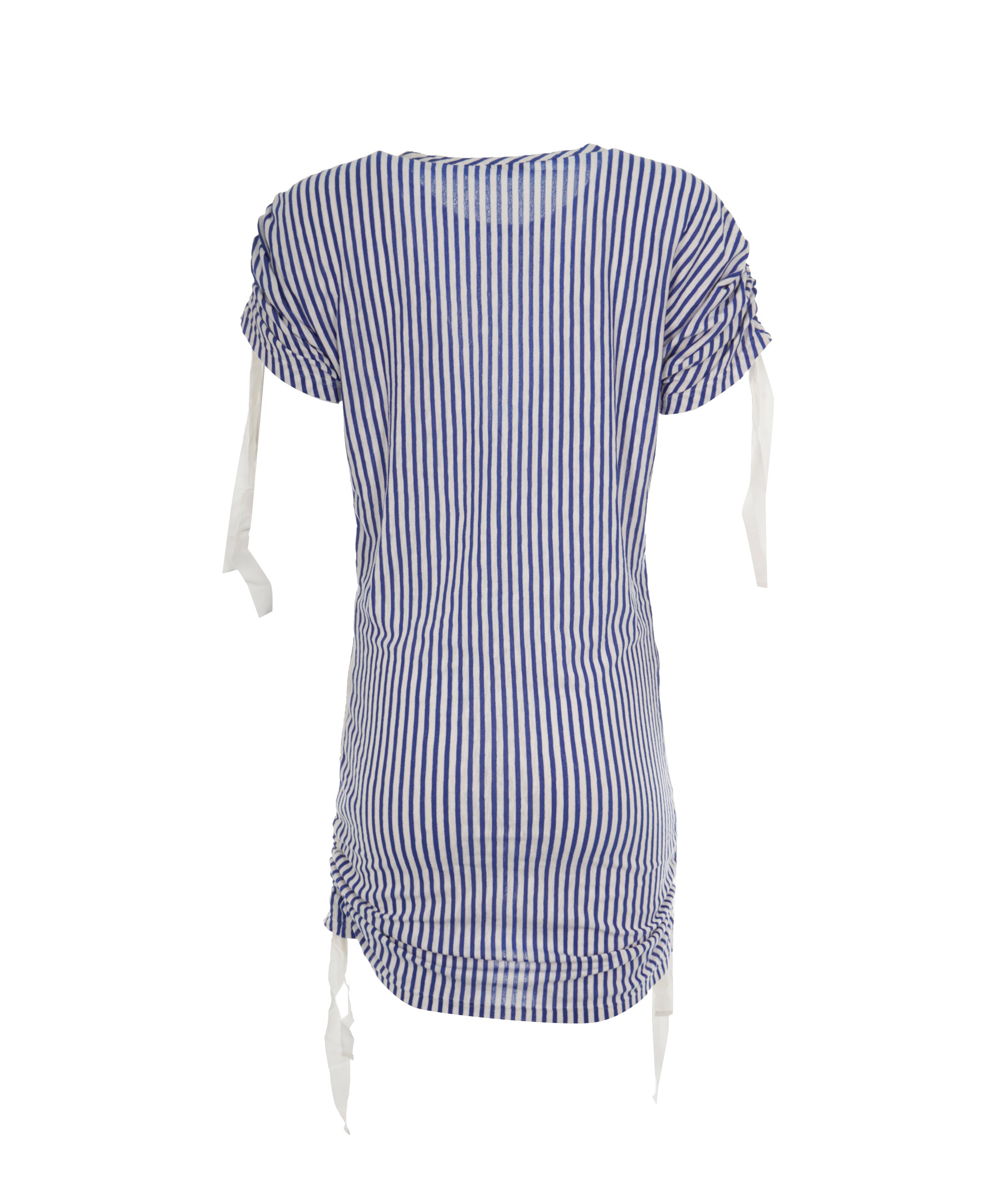 Chanel 19C La Pausa Blue Striped CC Rushed T-Shirt Dress ALC1858