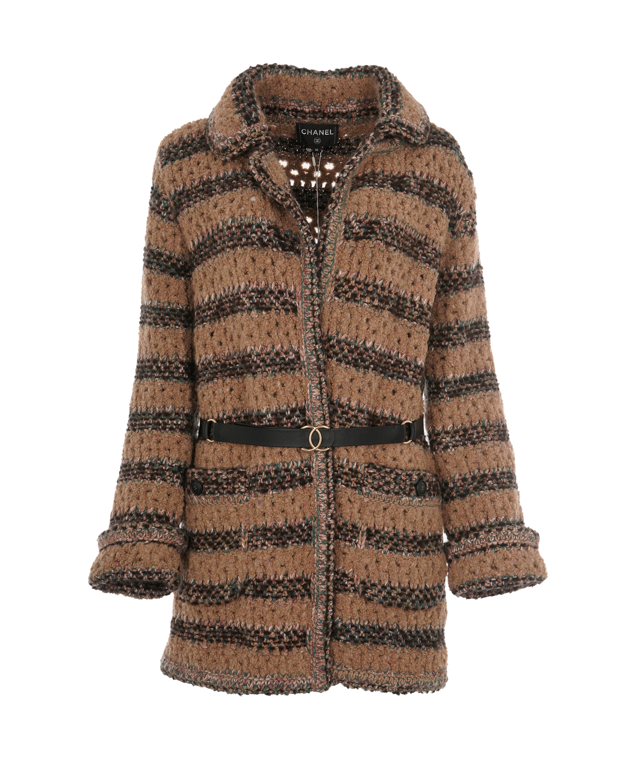 Chanel 17C Multicolour Tweed CC Belted Coat ALC1842