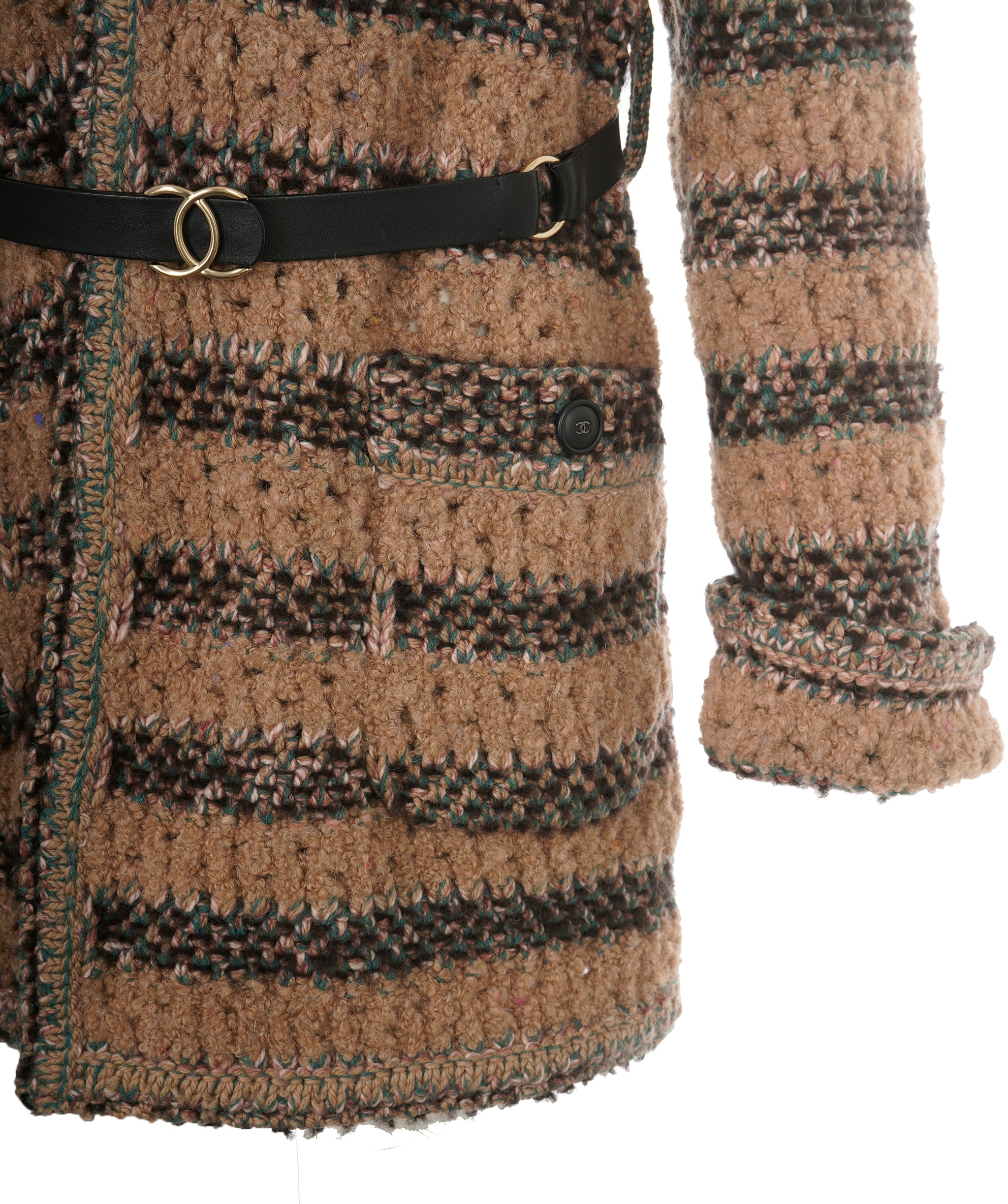 Chanel 17C Multicolour Tweed CC Belted Coat ALC1842