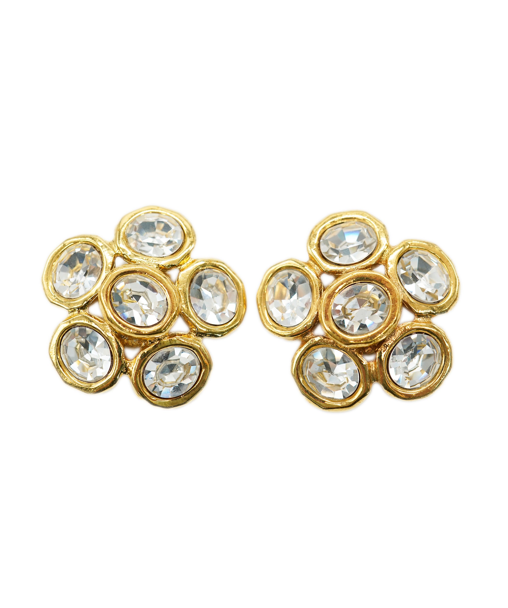 Chanel gold diamante flower earrings collection 28 - coming by itself  - AJC0735