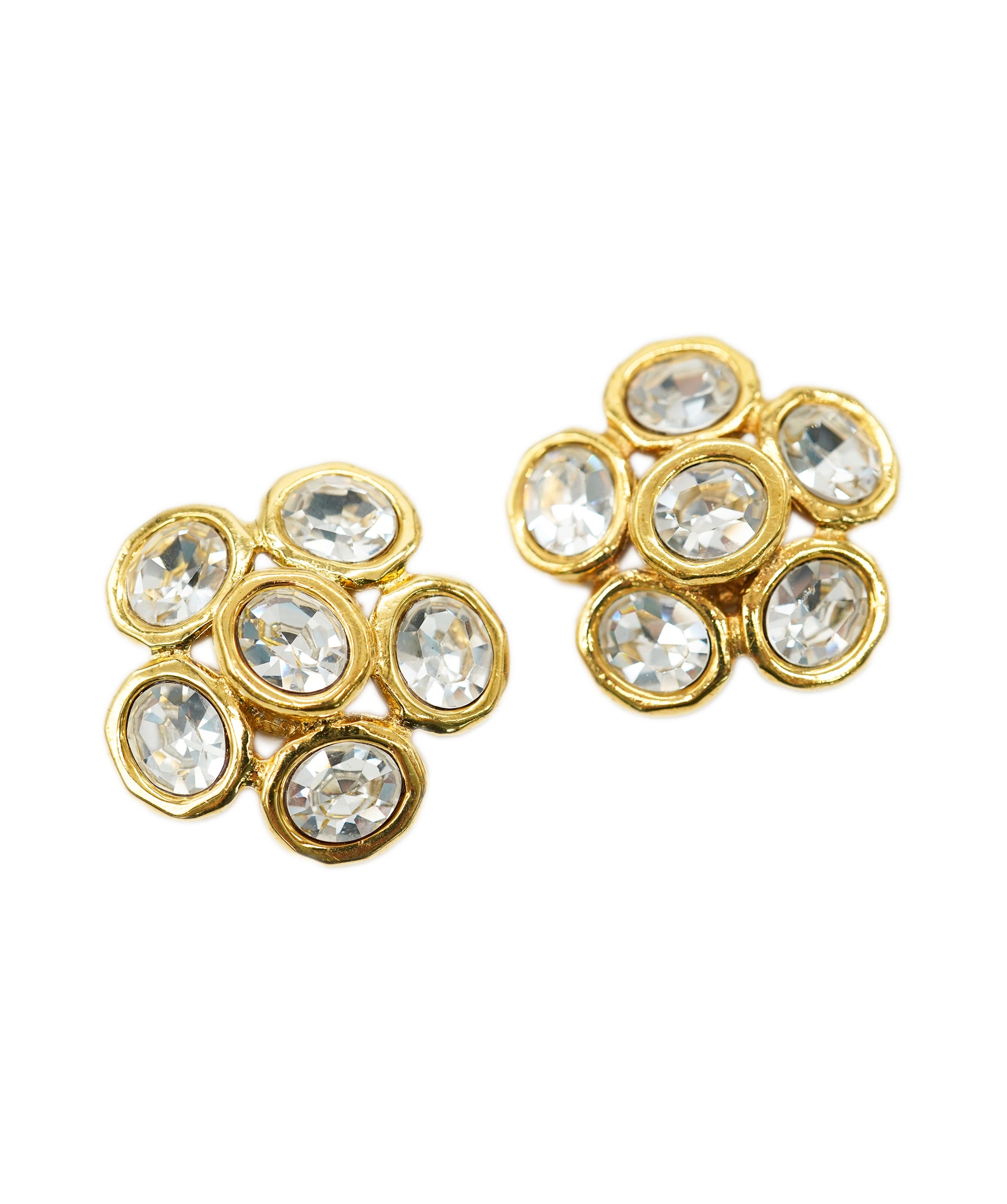 Chanel gold diamante flower earrings collection 28 - coming by itself  - AJC0735