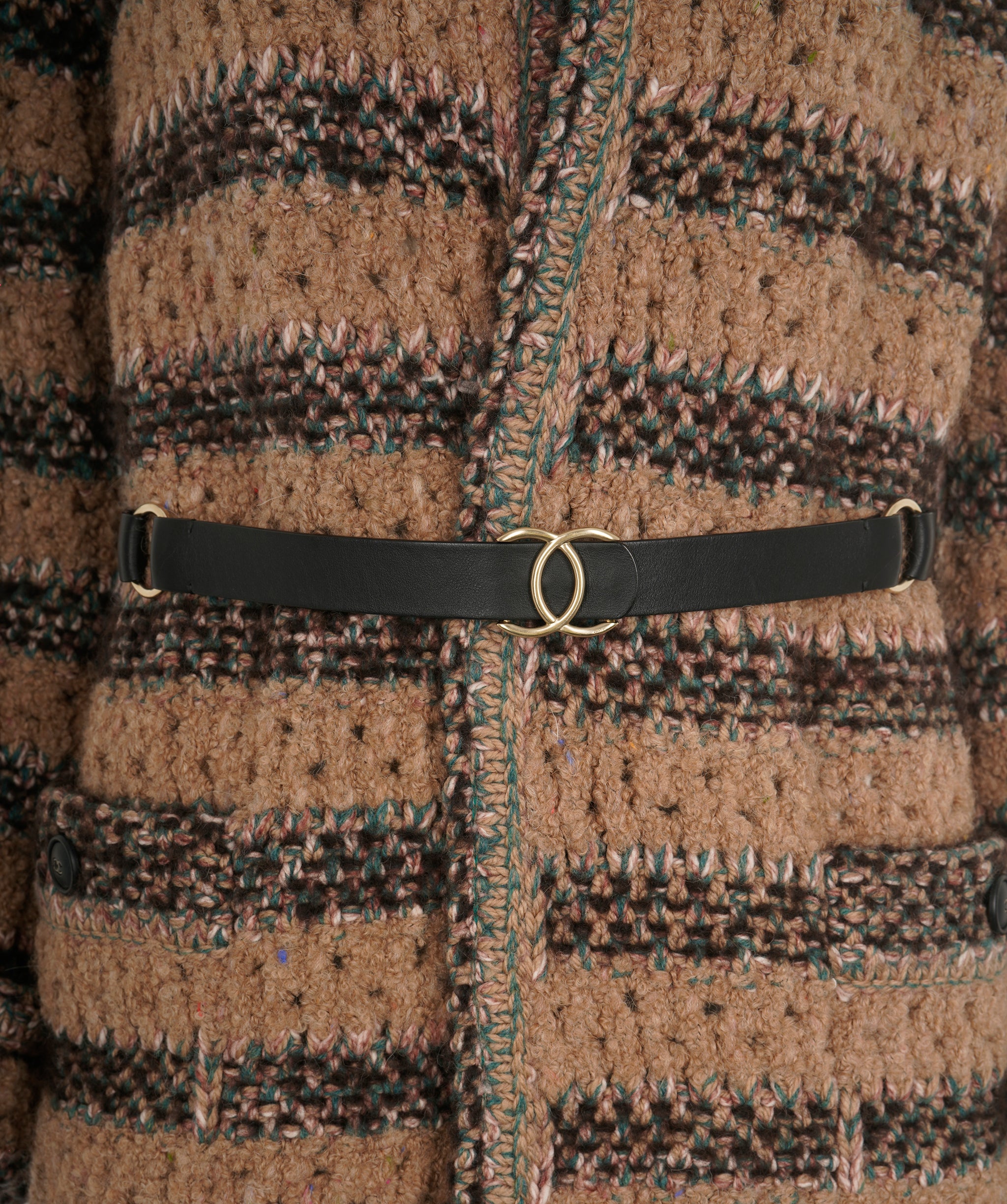 Chanel 17C Multicolour Tweed CC Belted Coat ALC1842