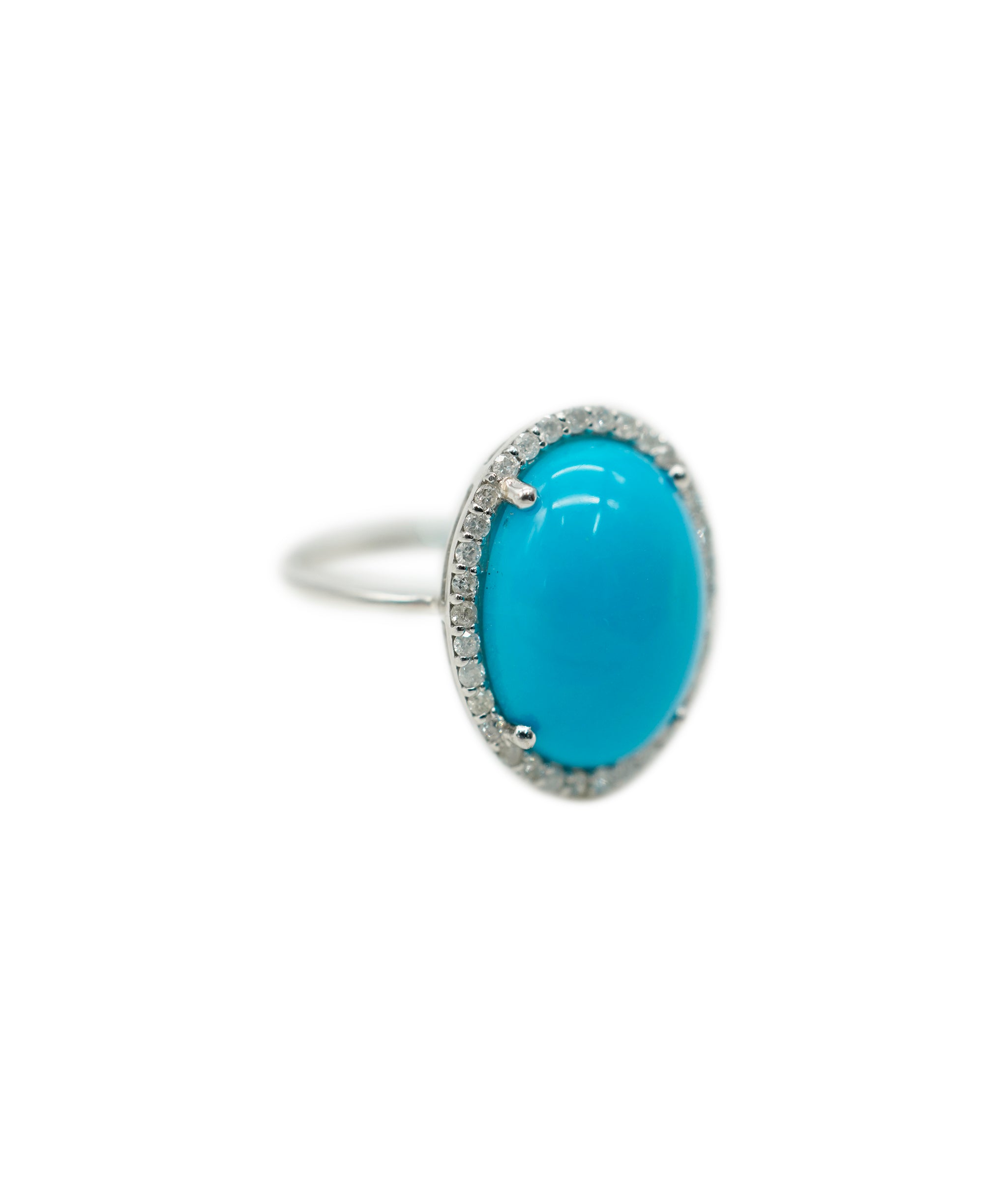 Turquoise OV Dia Ring WG DXBV0013