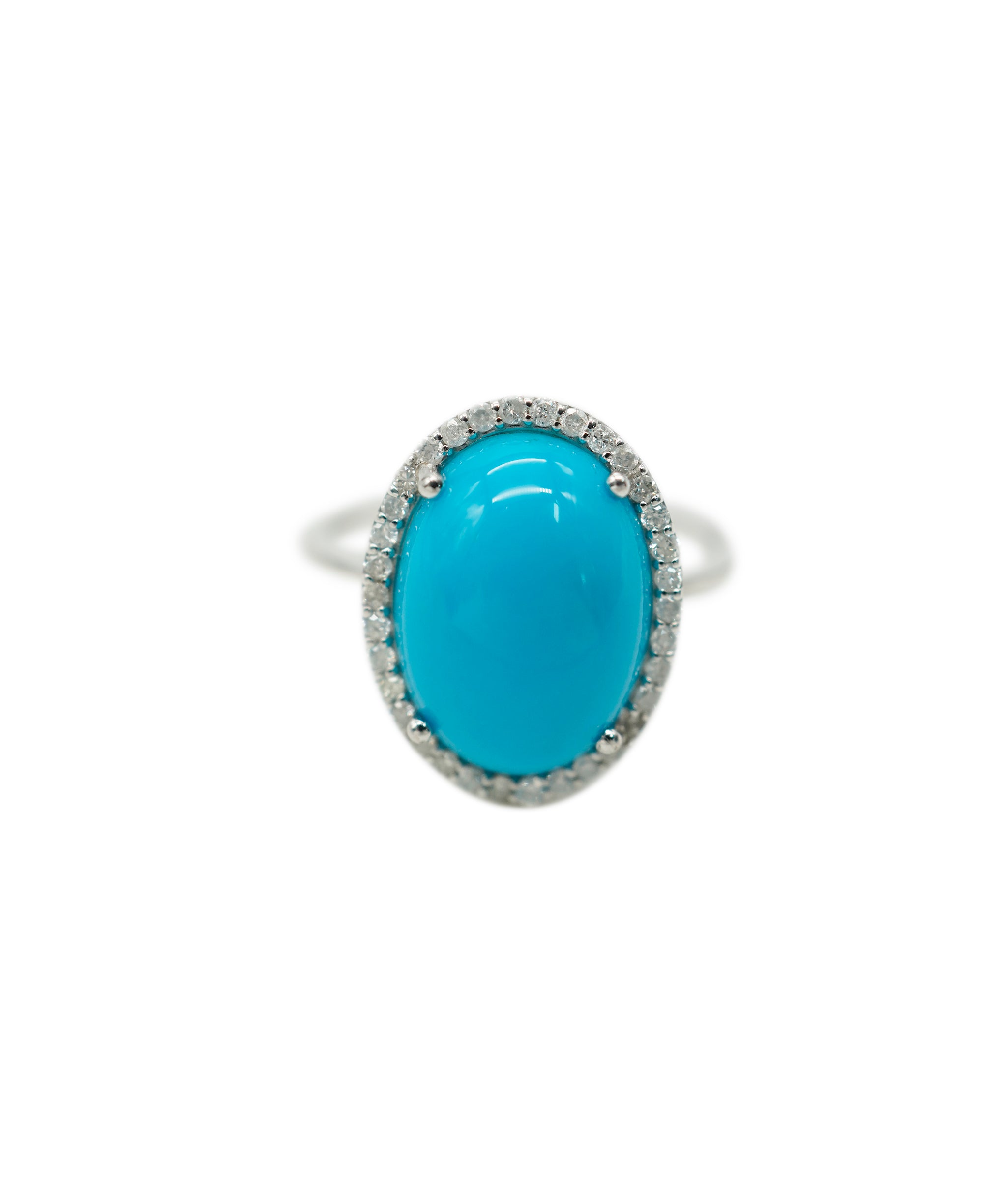 Turquoise OV Dia Ring WG DXBV0013