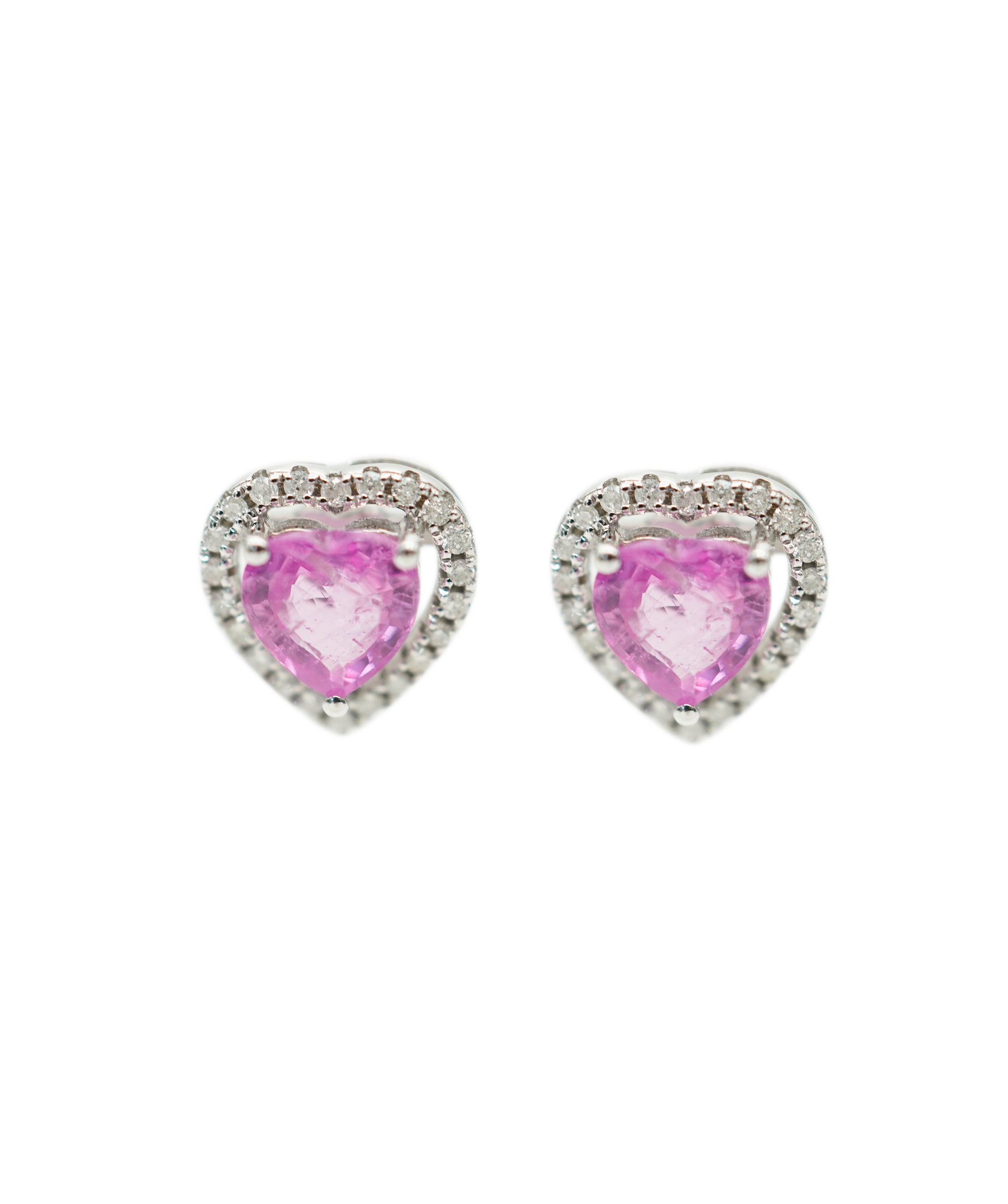 Pink Sapphire H/S Dia Earring  WG DXBV0010