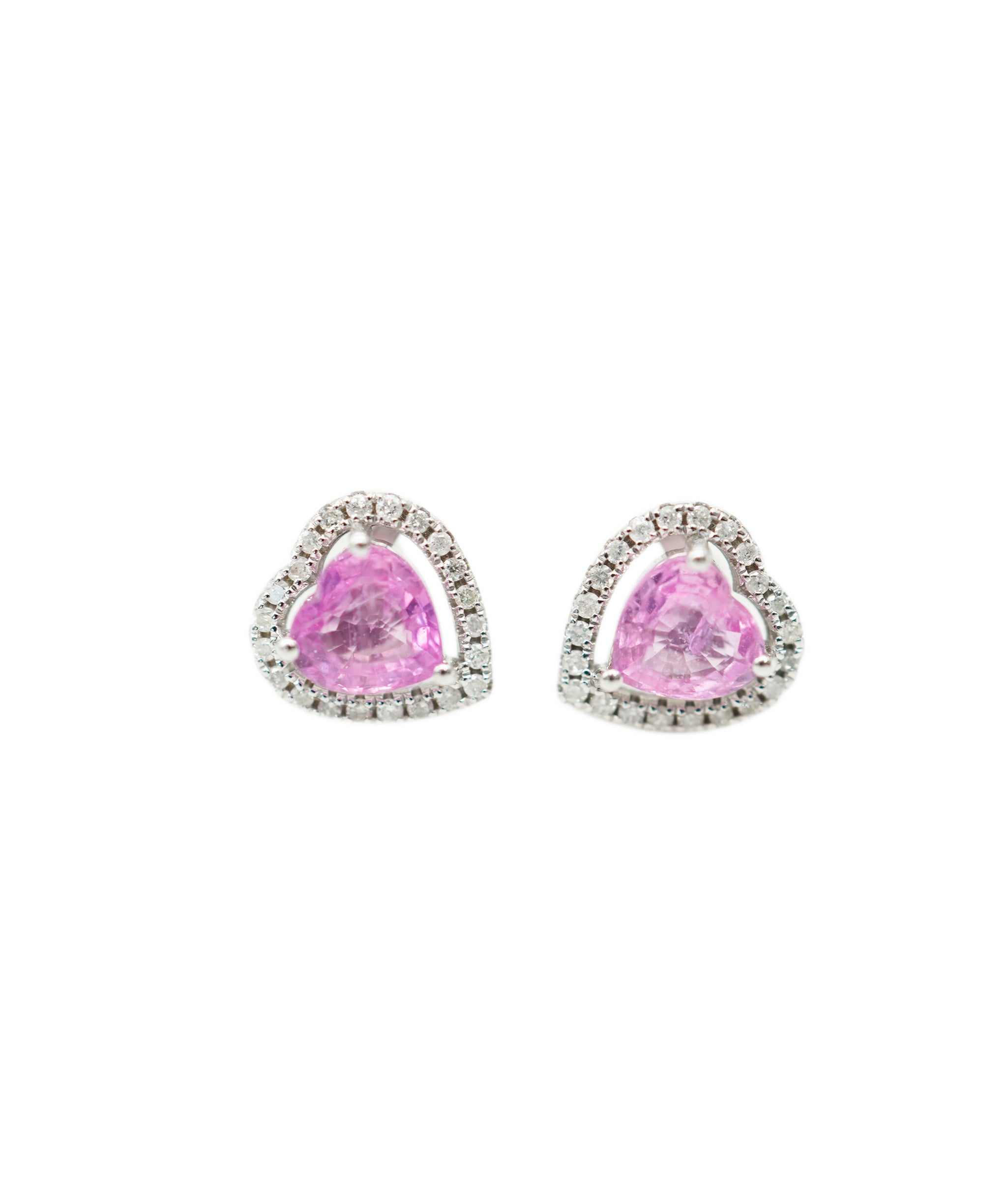 Pink Sapphire H/S Dia Earring  WG DXBV0010