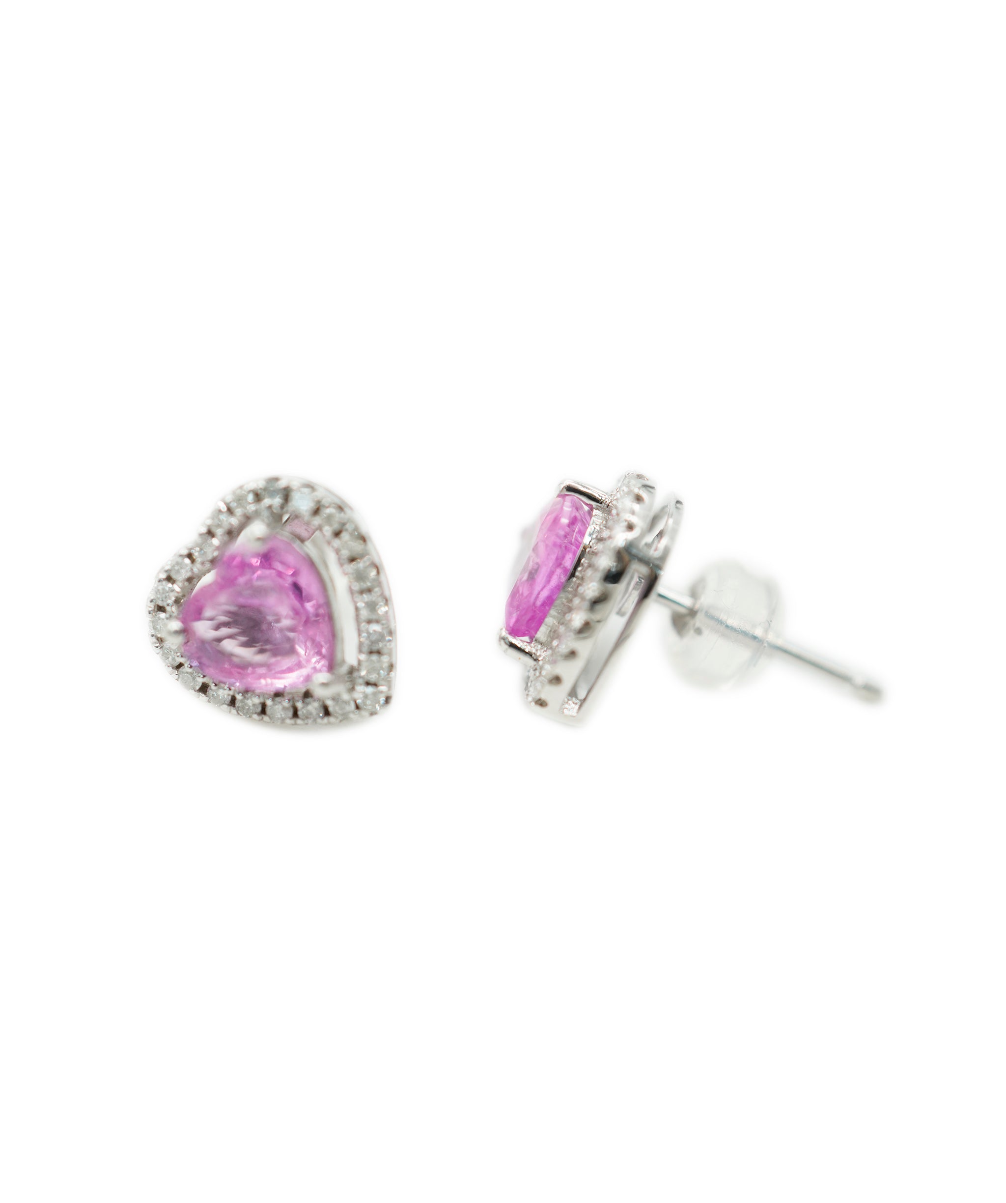 Pink Sapphire H/S Dia Earring  WG DXBV0010