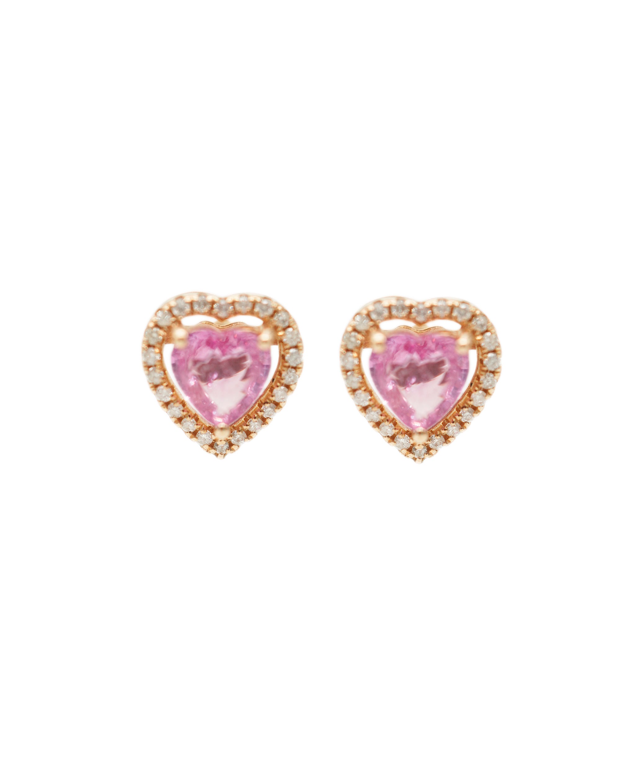 Pink Sapphire H/S Dia Earring  YG DXBV0009