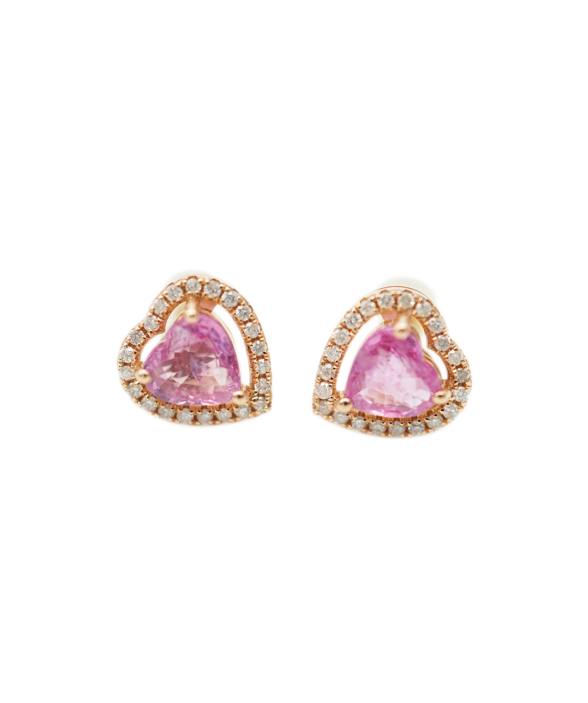 Pink Sapphire H/S Dia Earring  YG DXBV0009