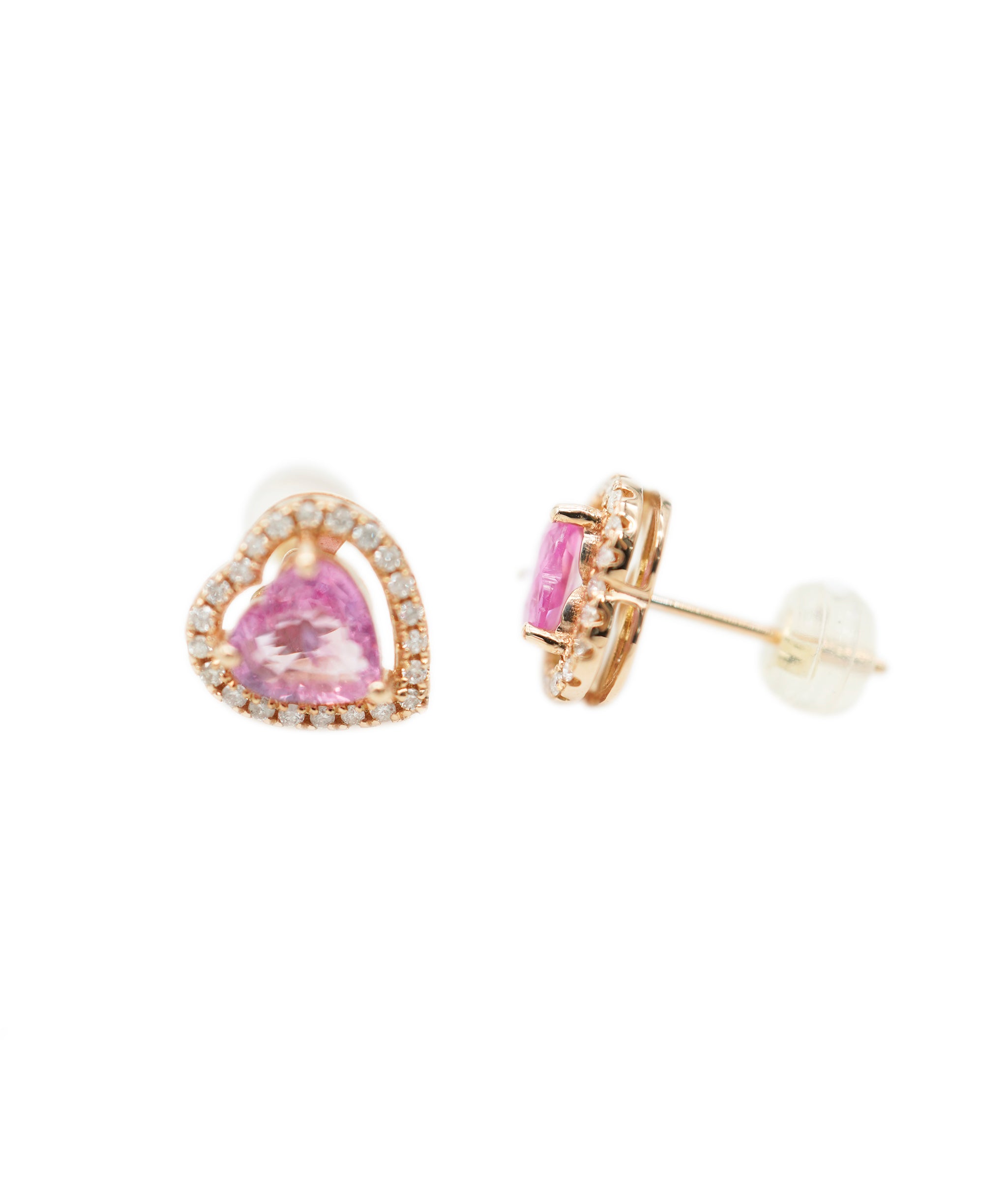 Pink Sapphire H/S Dia Earring  YG DXBV0009