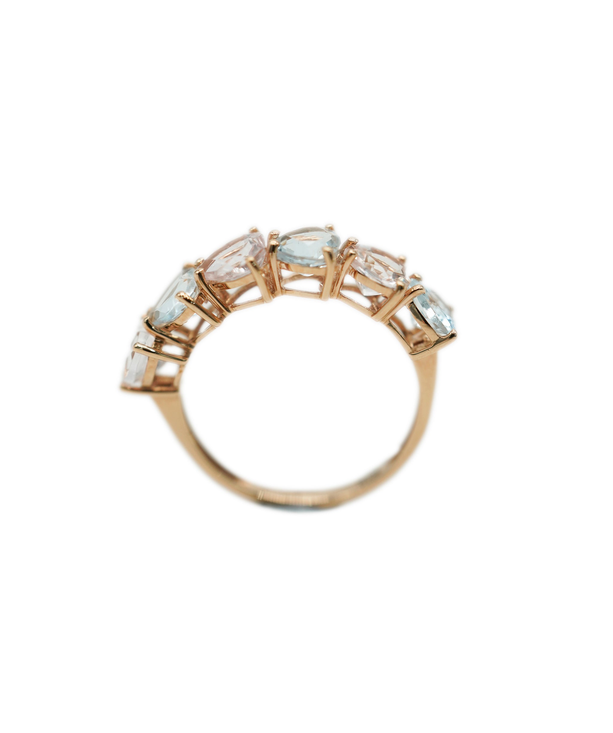 Aqumarine Morganite H/S Half Eternity Ring RG DXBV0019