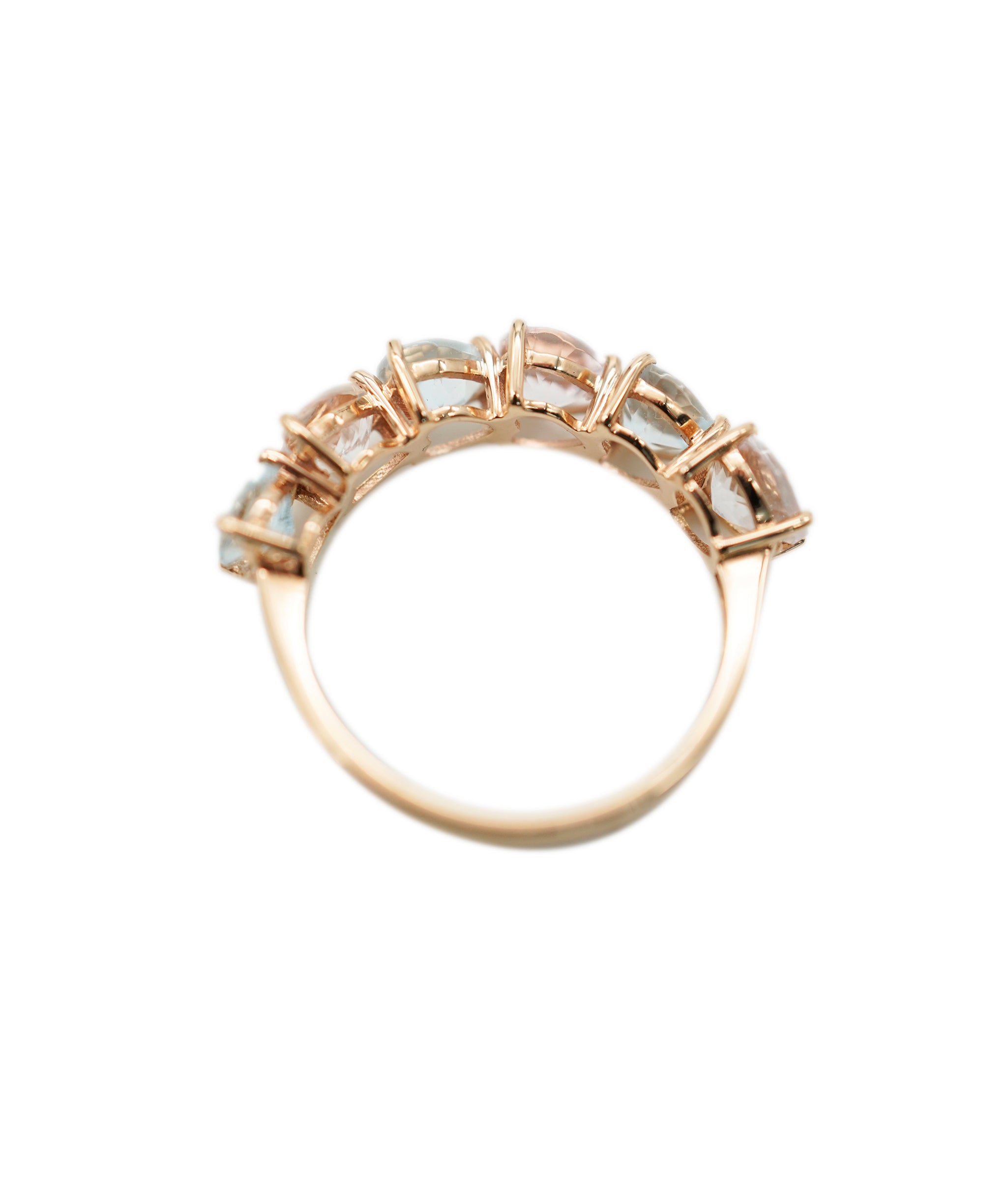 Aqumarine Morganite H/S Half Eternity Ring RG DXBV0019