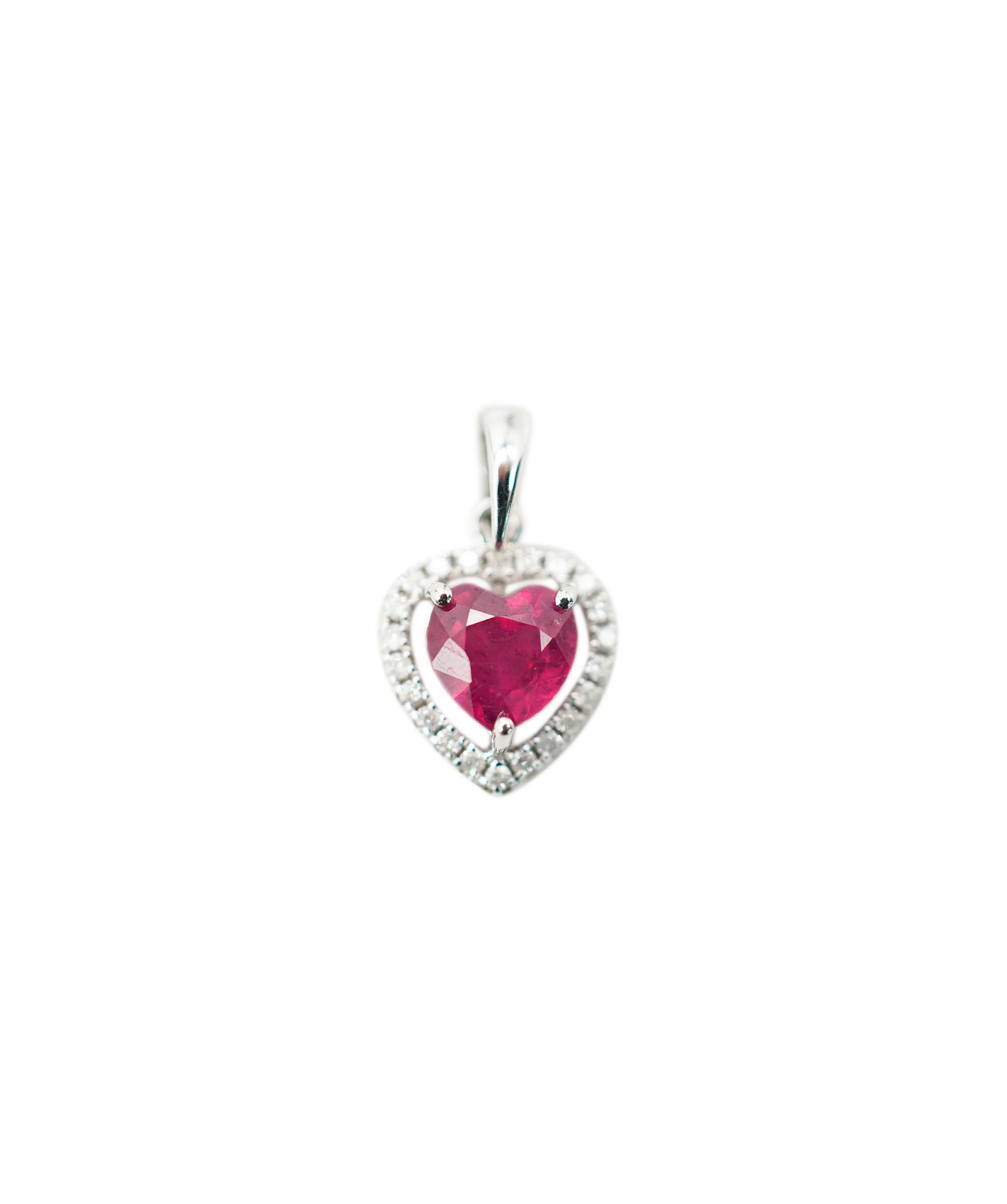 Ruby heart Pedant 1.18 ct WG  DXBV0035