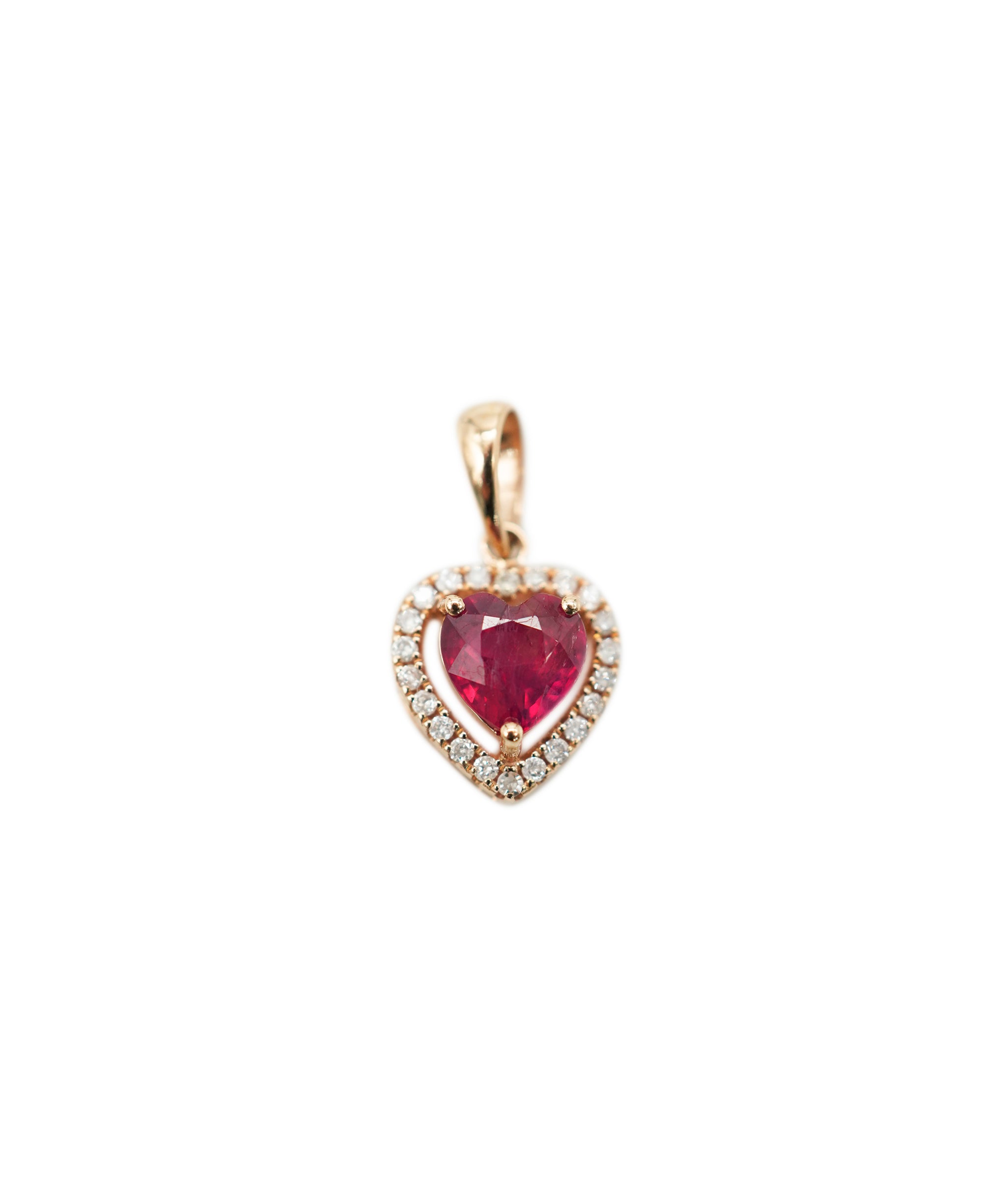 Ruby heart Pedant 1.18ct YG  DXBV0036