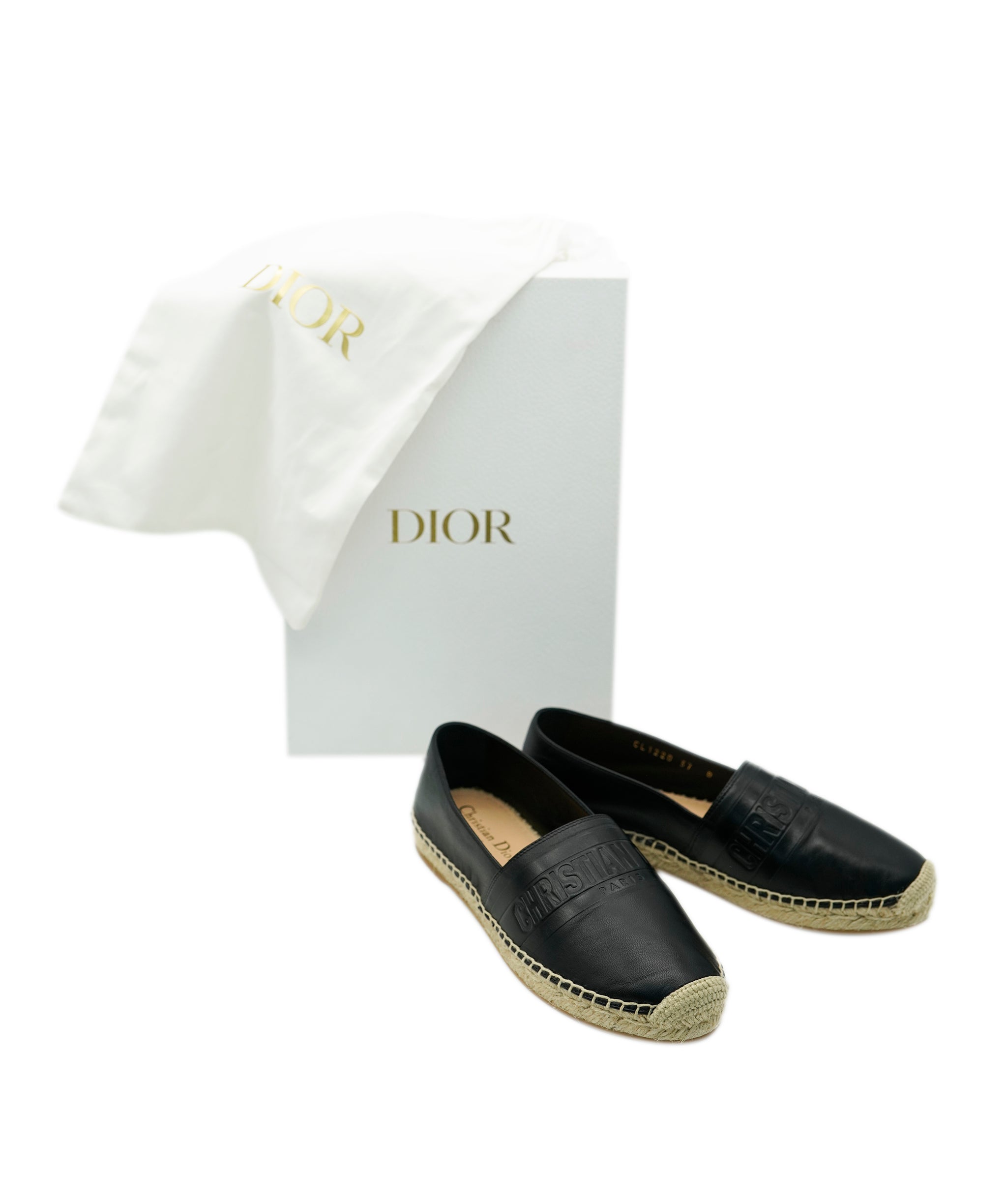 Dior Black leather espadrilles size 37 AVC2135