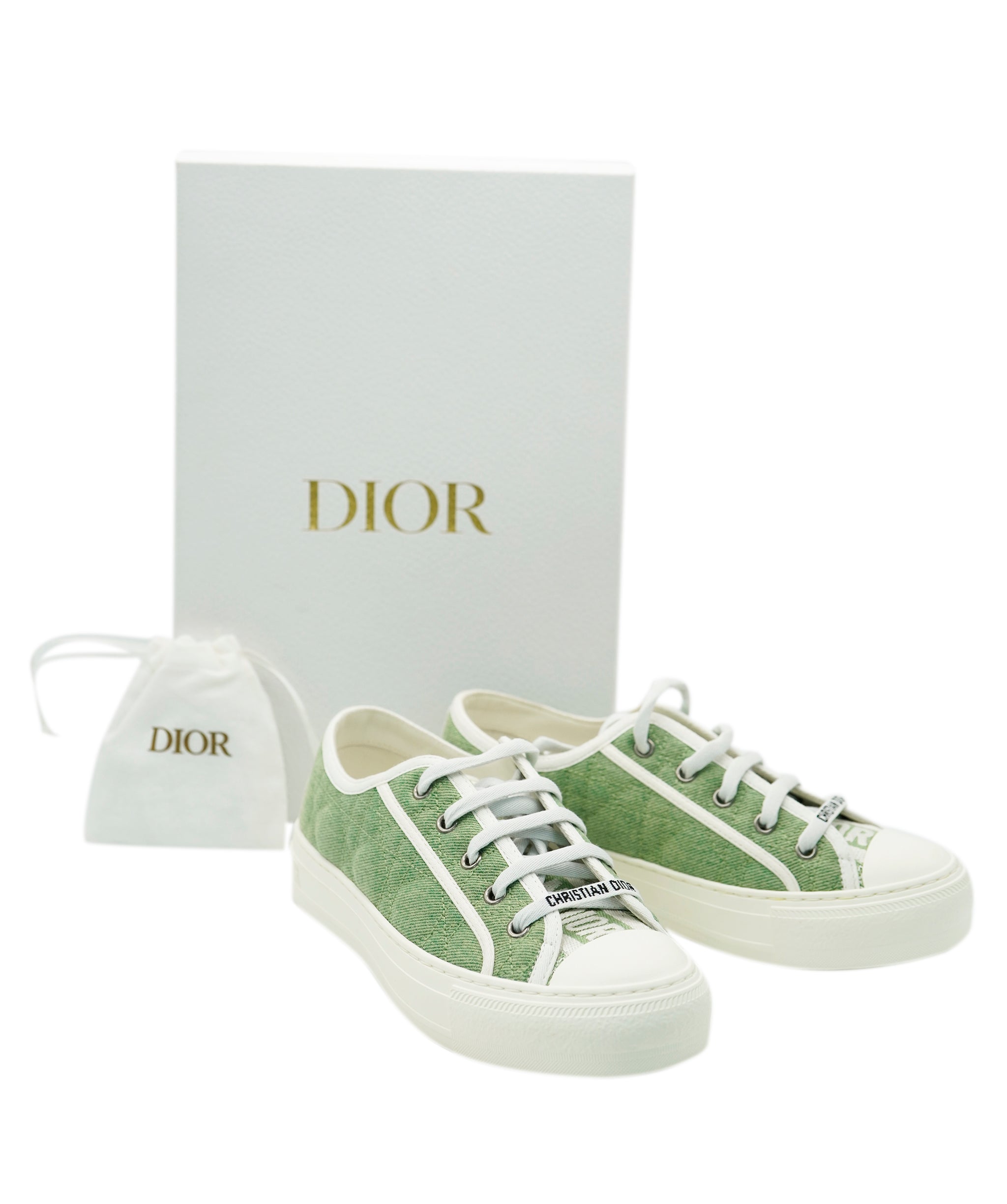 Dior Green canvas trainers 38 AVC2134