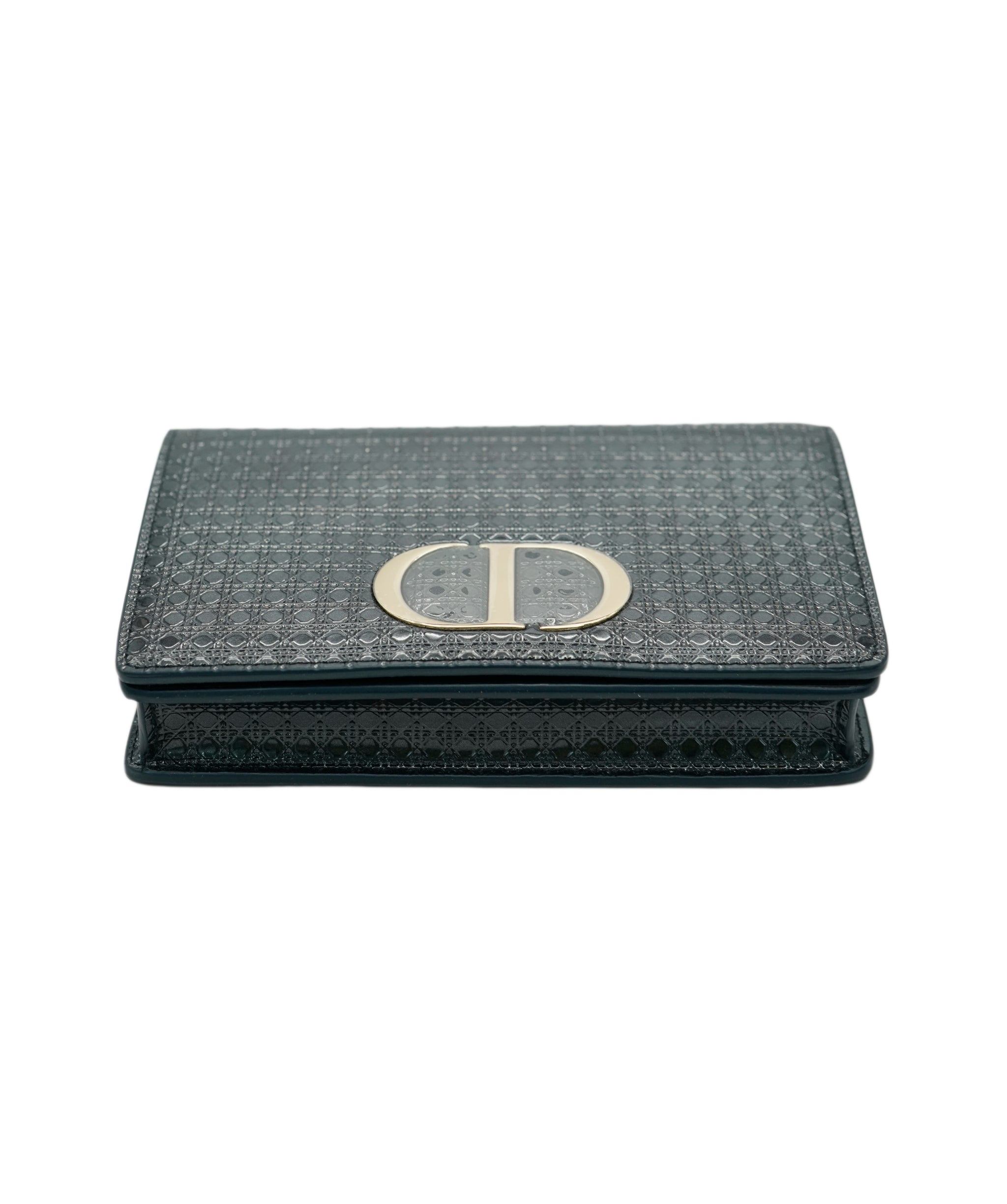 Dior black CD patent chained pouch  AVC2137