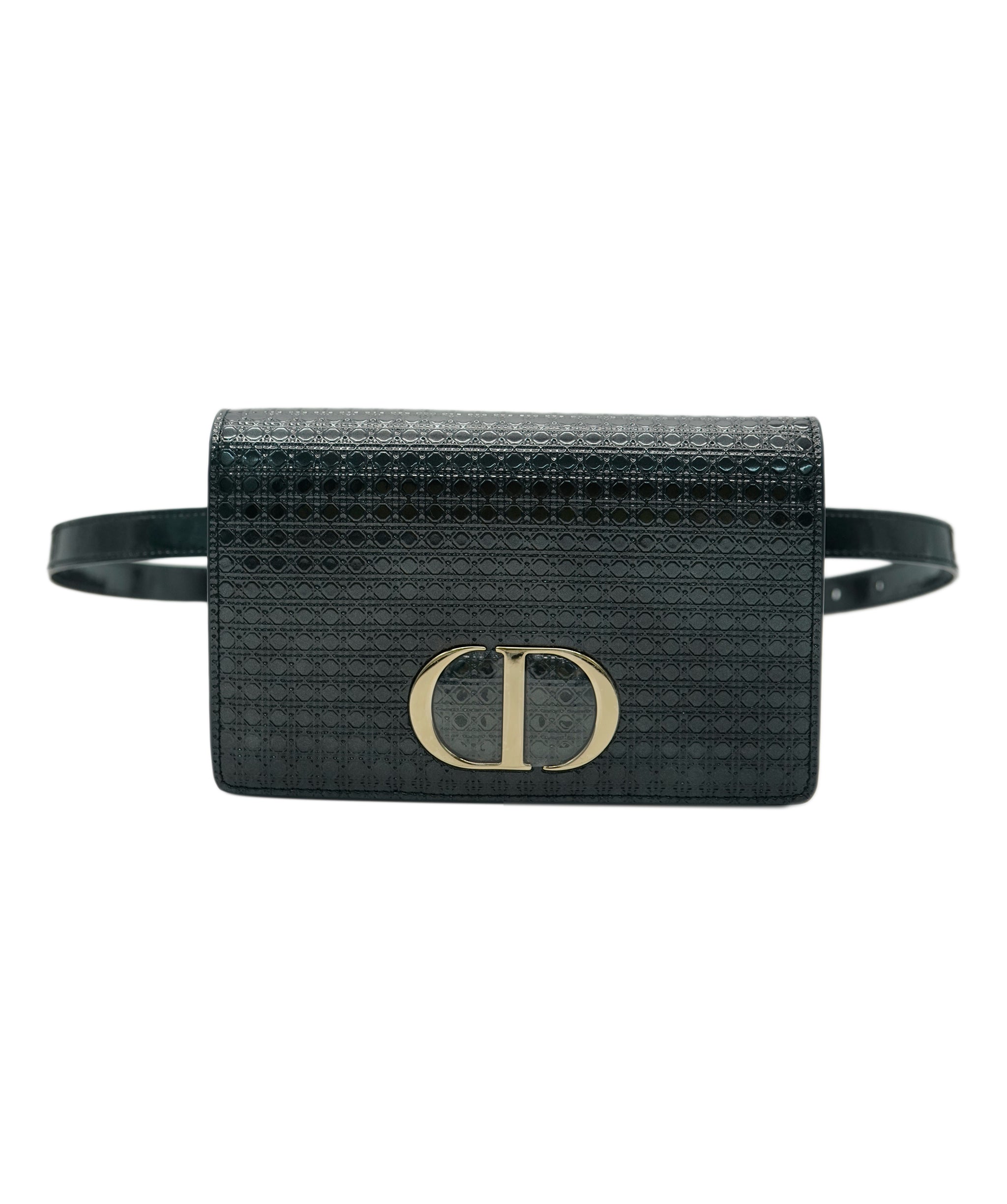 Dior black CD patent chained pouch  AVC2137