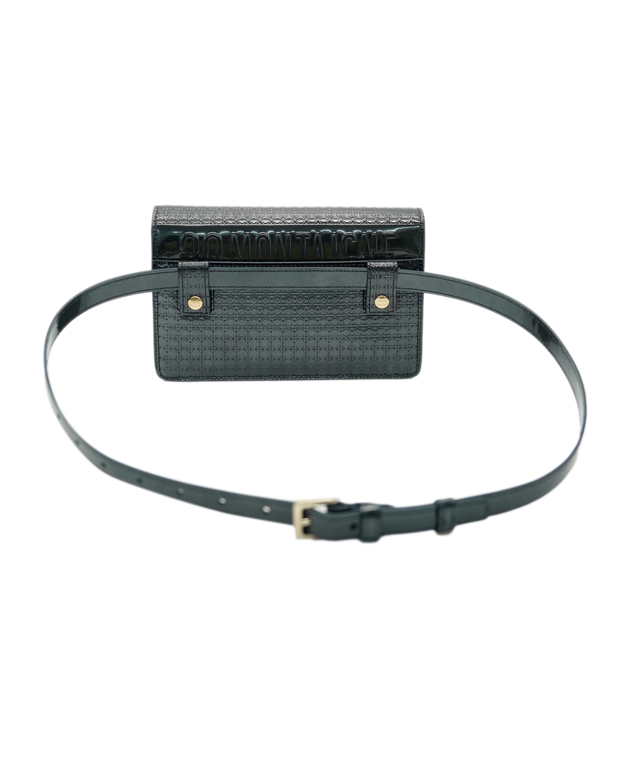 Dior black CD patent chained pouch  AVC2137