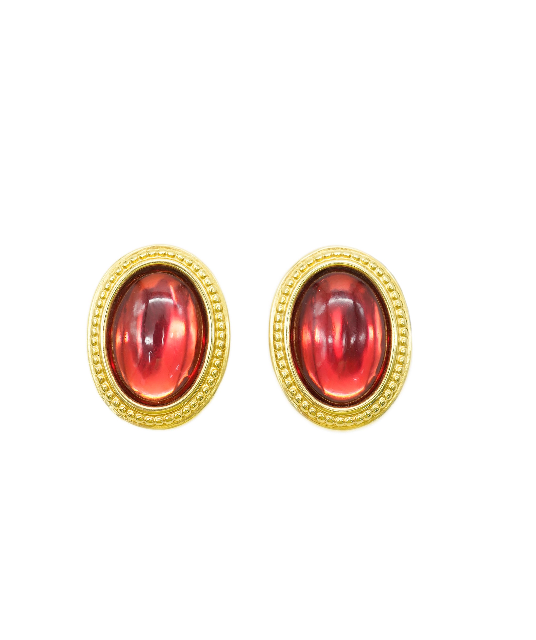 YSL red oval earrings AGC1759