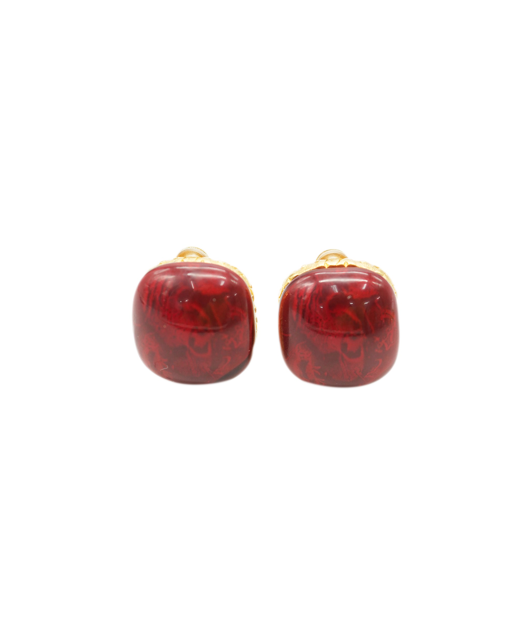 YSL Red resin earrings AGC1746