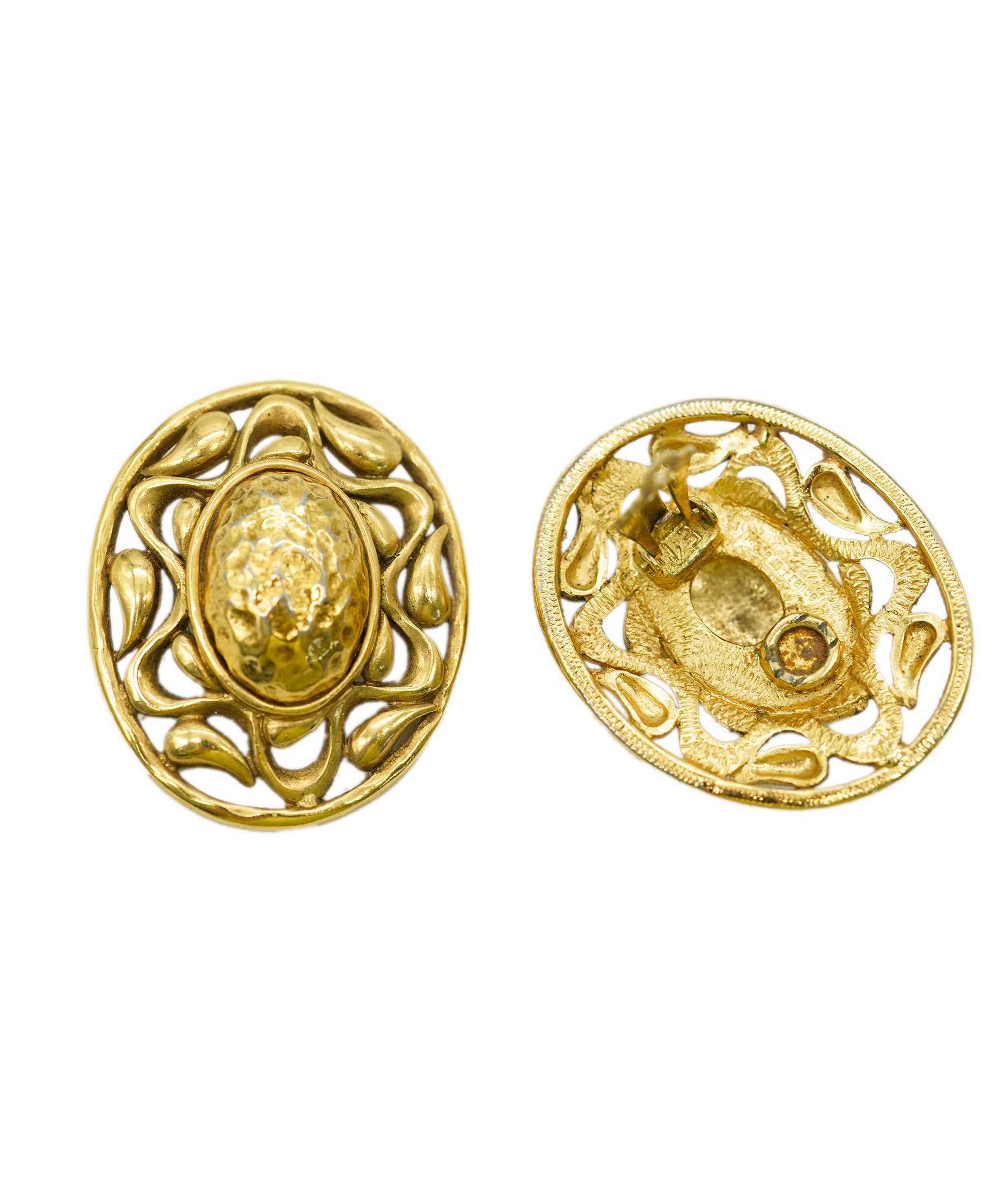 YSL gold oval earrings AGC1758