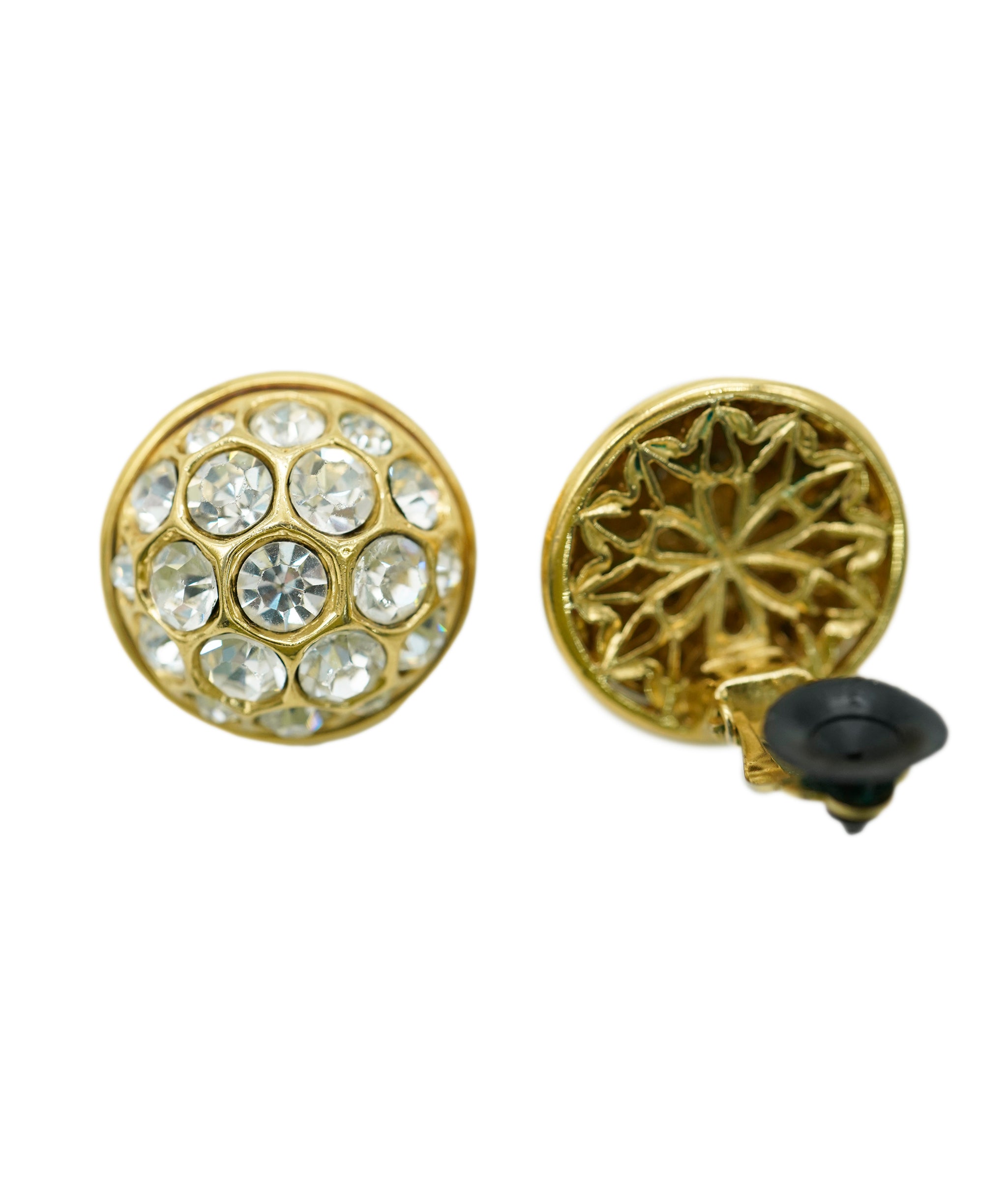 YSL big round gold and strass earring AGC1747