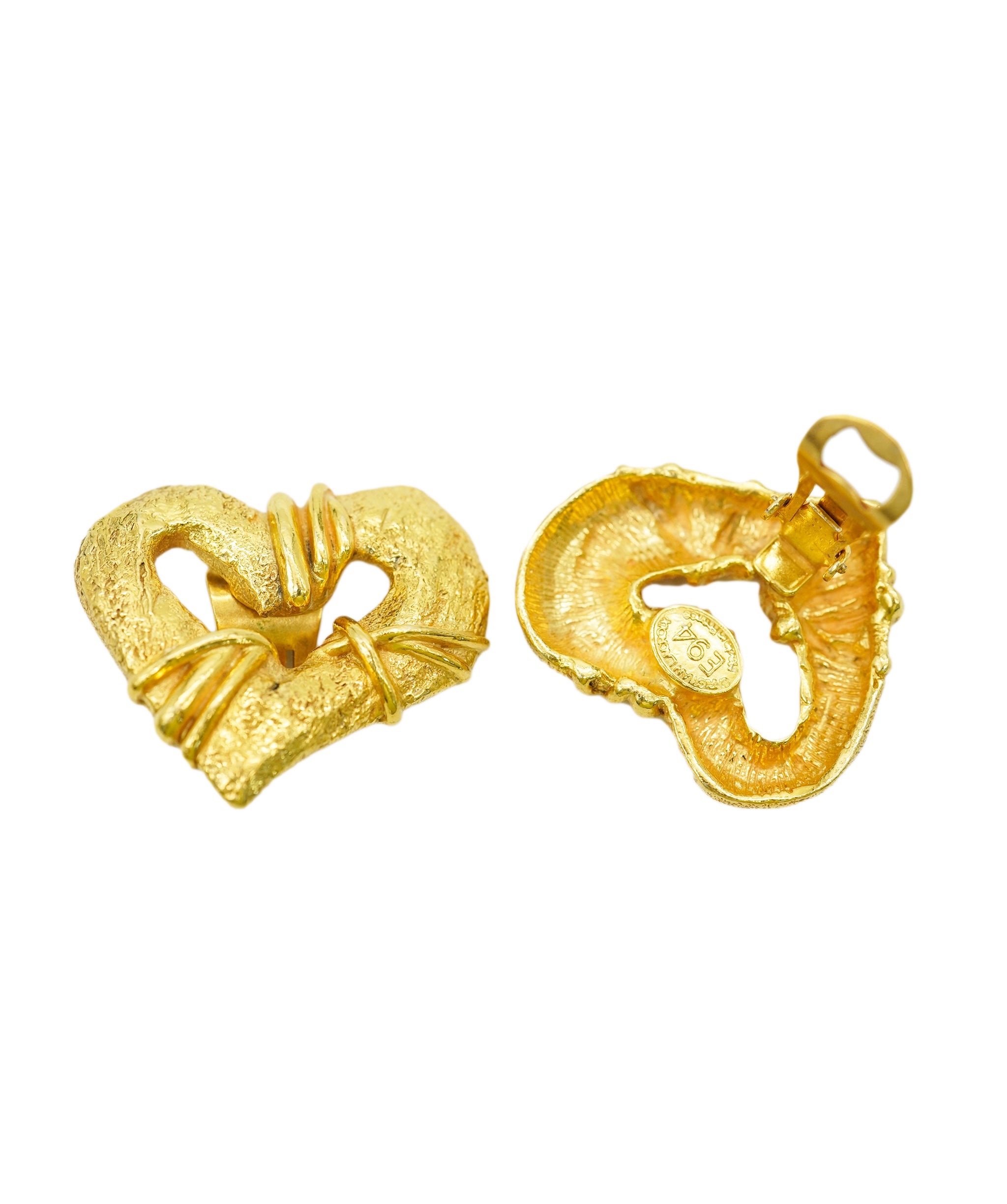 Christian Lacroix gold heart earrings AGC1731