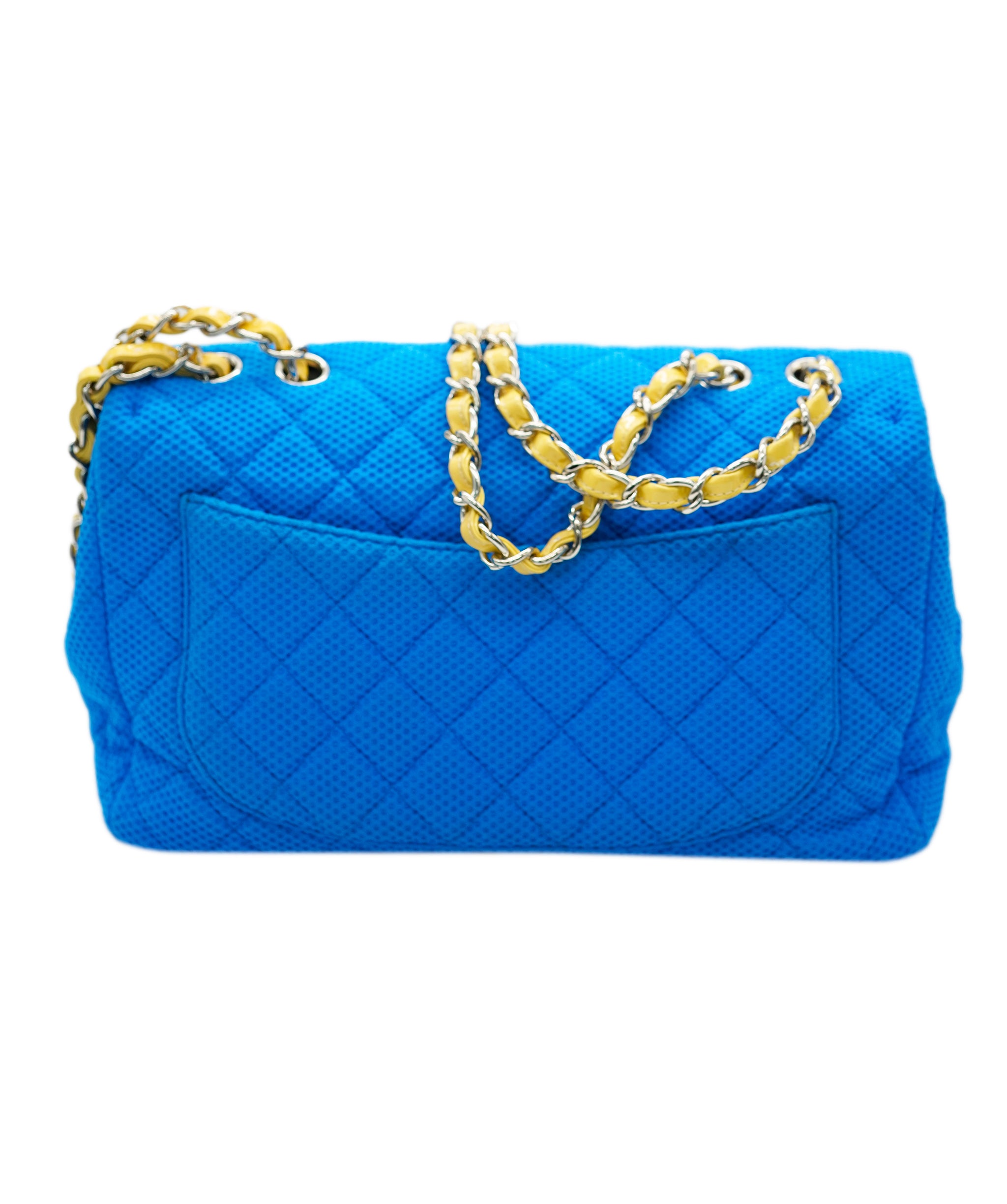 Chanel Blue Fabric Jumbo with Yellow Strap  ALC1598