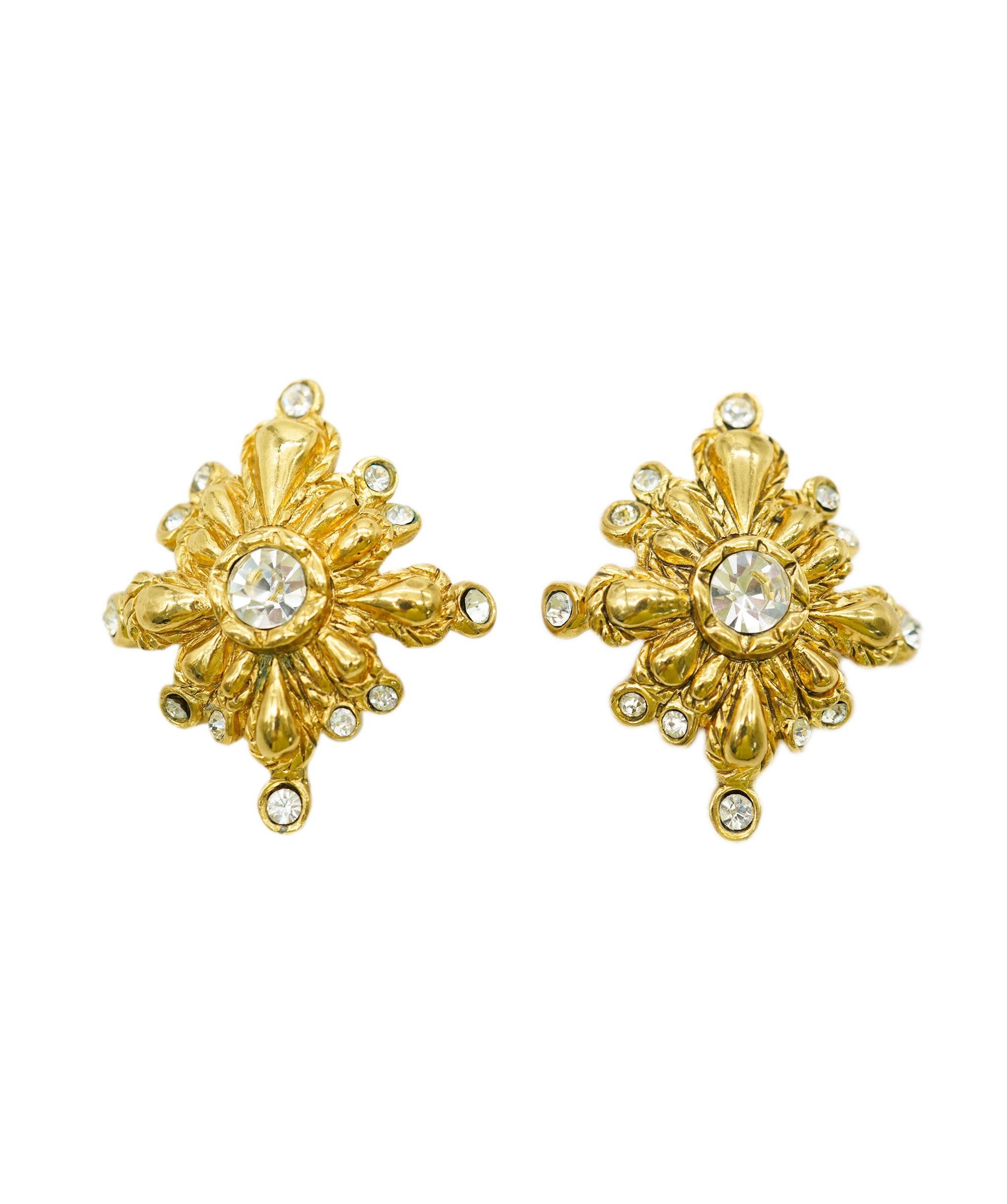 Christian Lacroix Barroc gold and strass earrings AGC1732