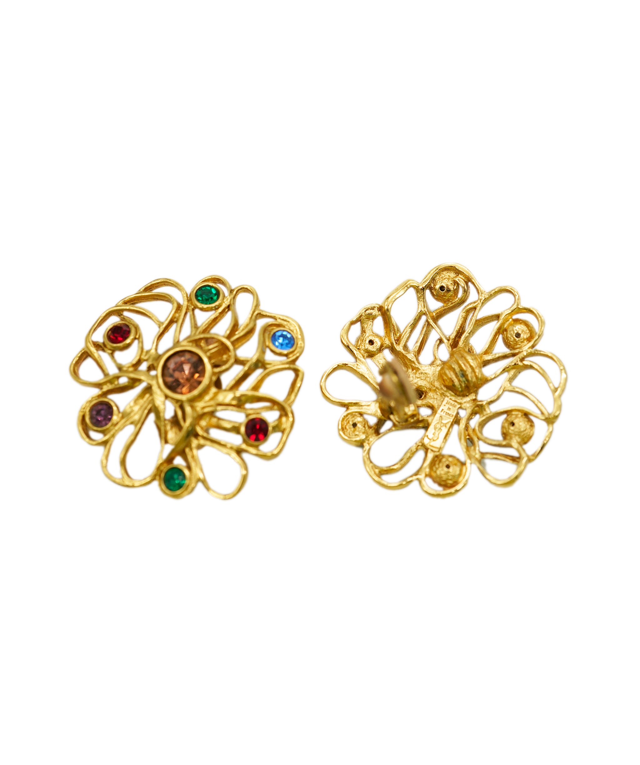 YSL filigree gold and color strass earring AGC1744