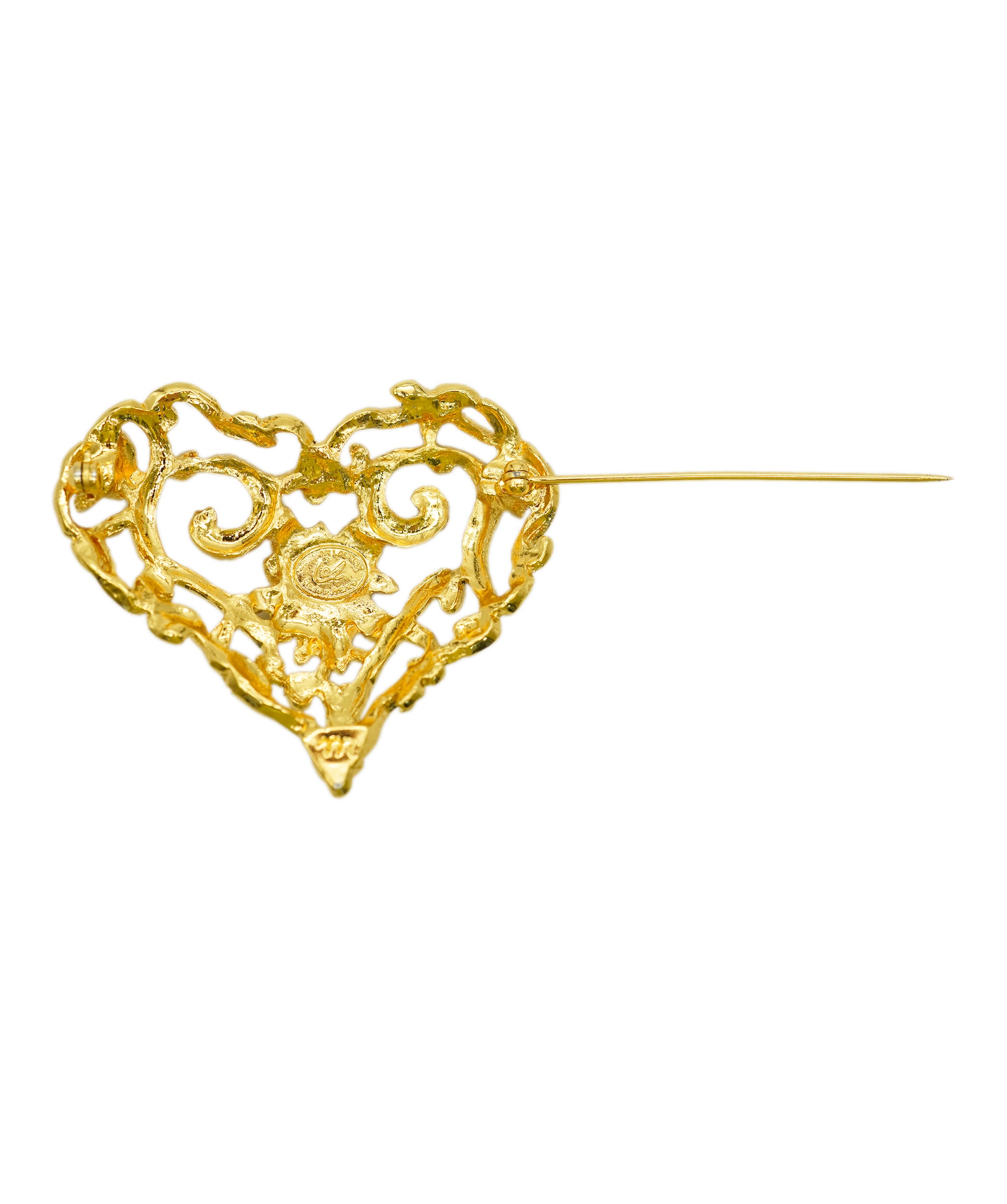 Christian Lacroix Gold heart brooch AGC1739