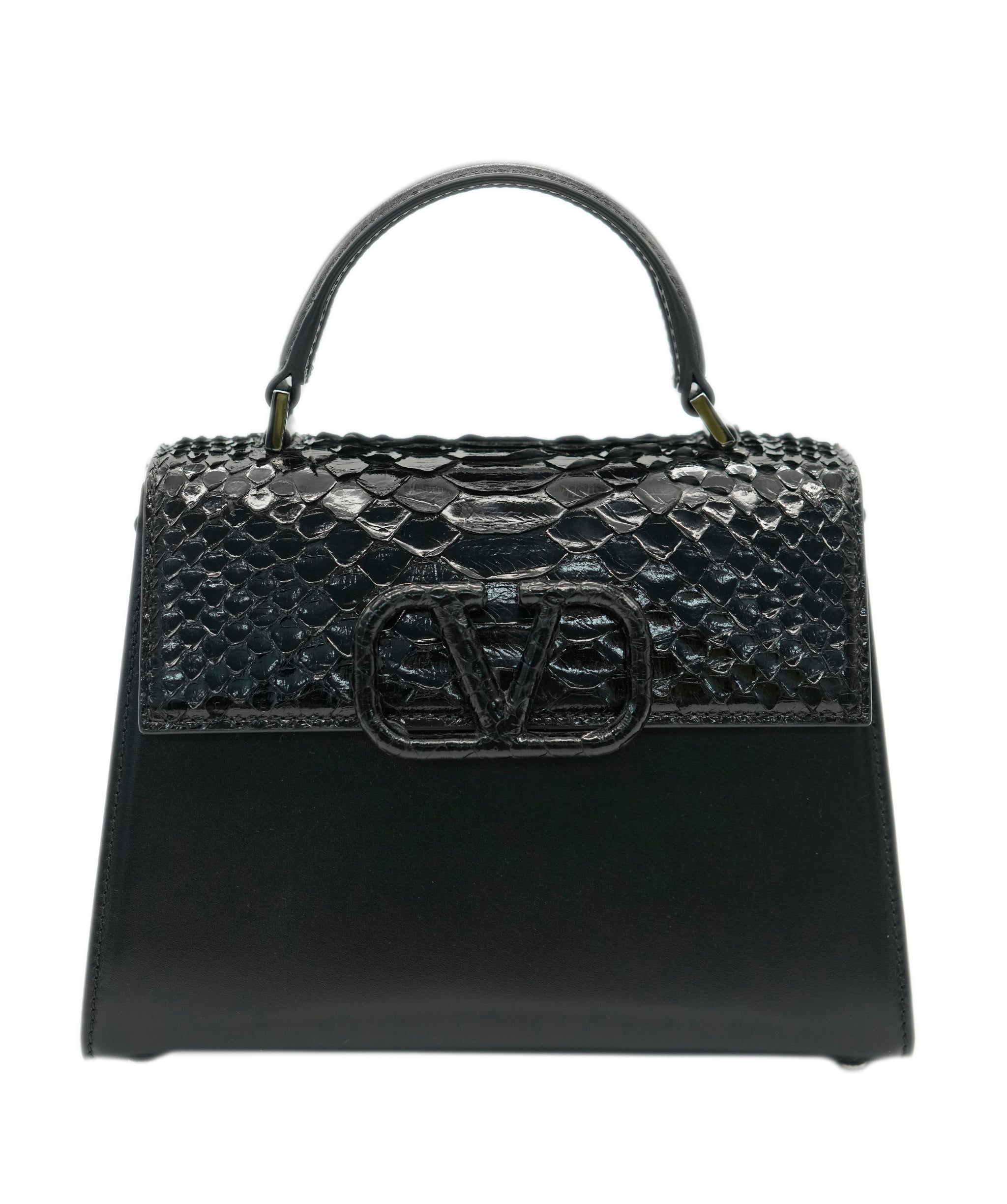 Valentino Black Python Top Handle  ALC1625