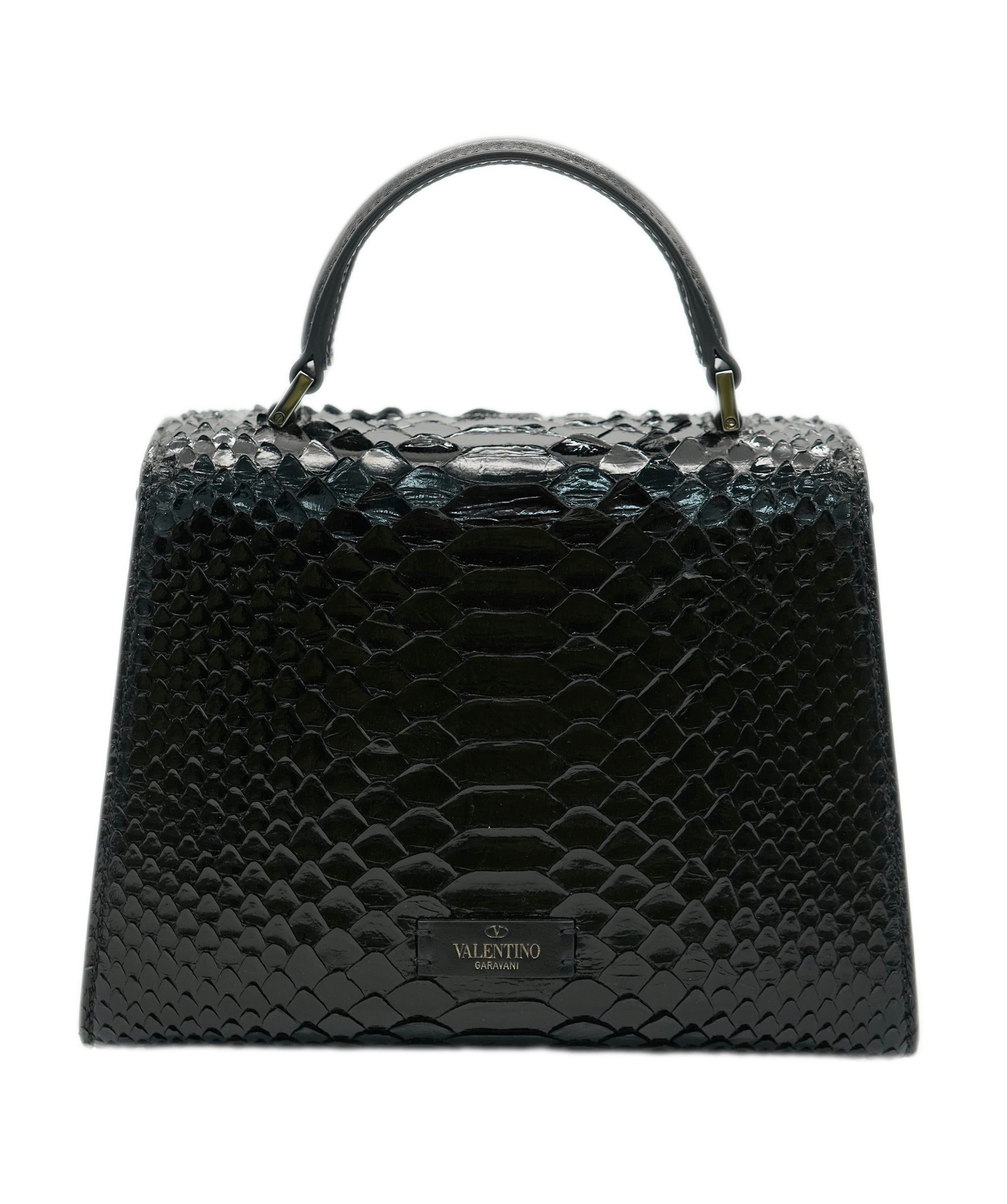 Valentino Black Python Top Handle  ALC1625