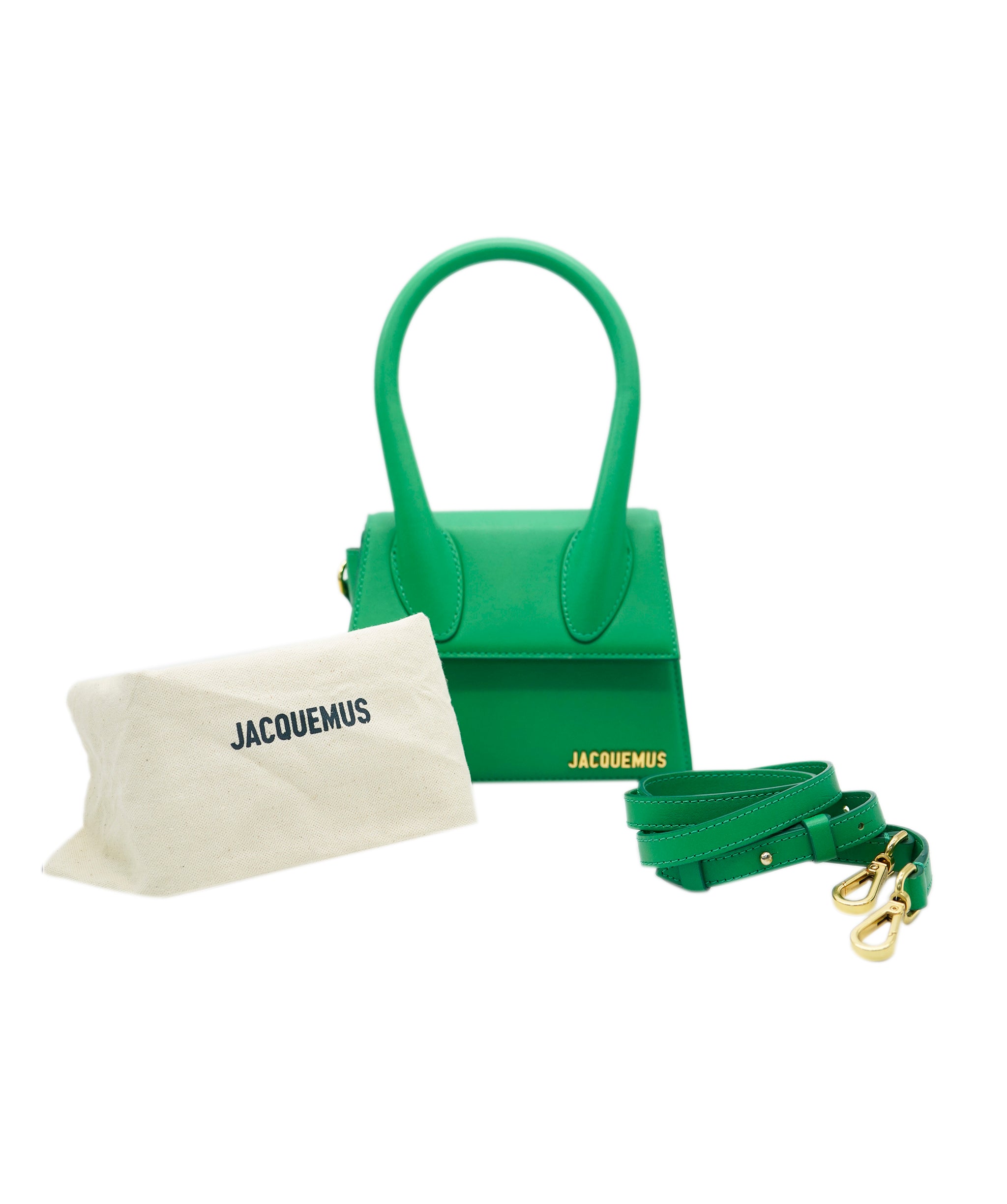 Jacquemus Le Chiquito Medium Green leather top handle bag ALC1863