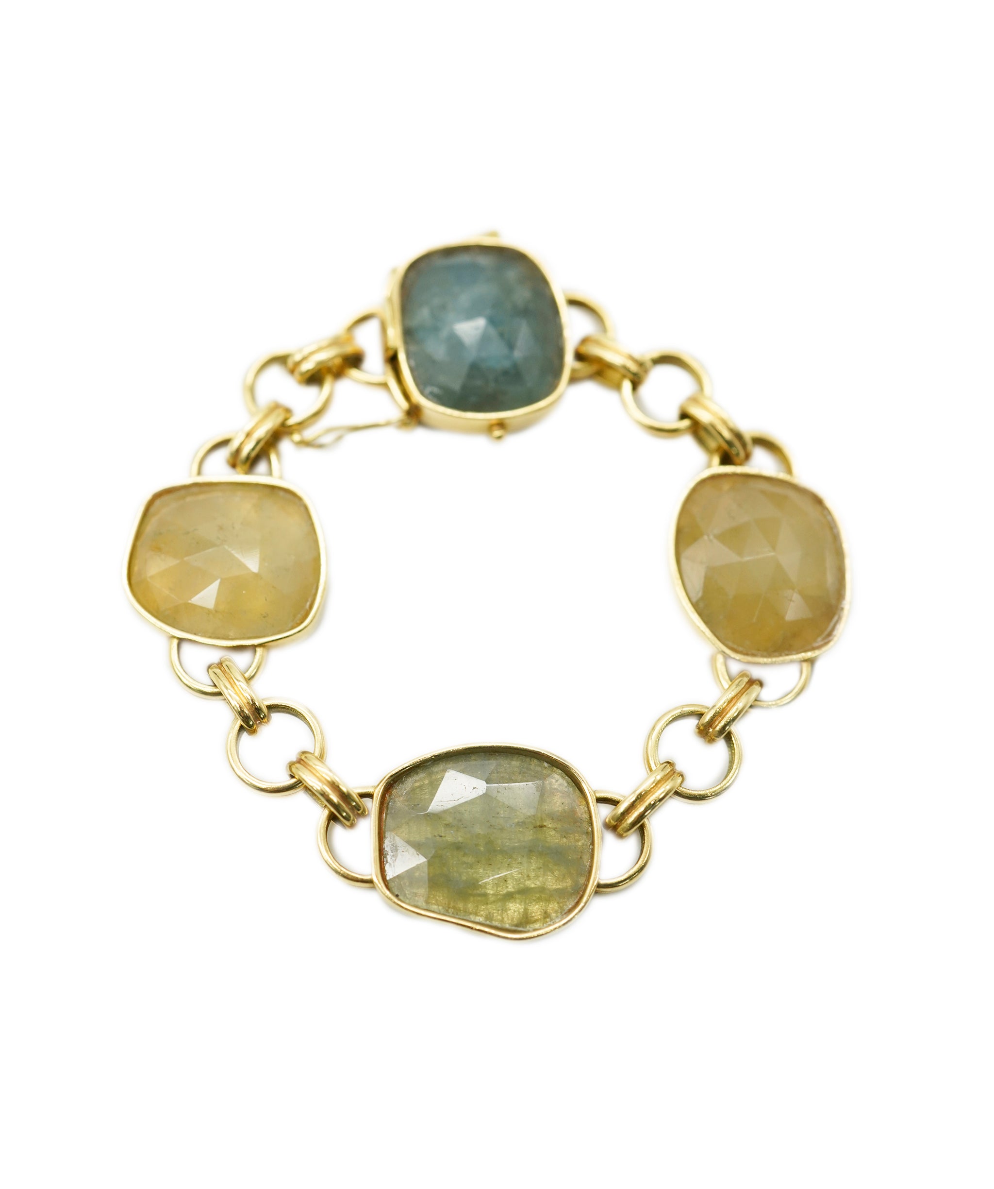 Lemon Charm 18ct Gold, Blue and Lemon Topaz Bracelet ANC1058