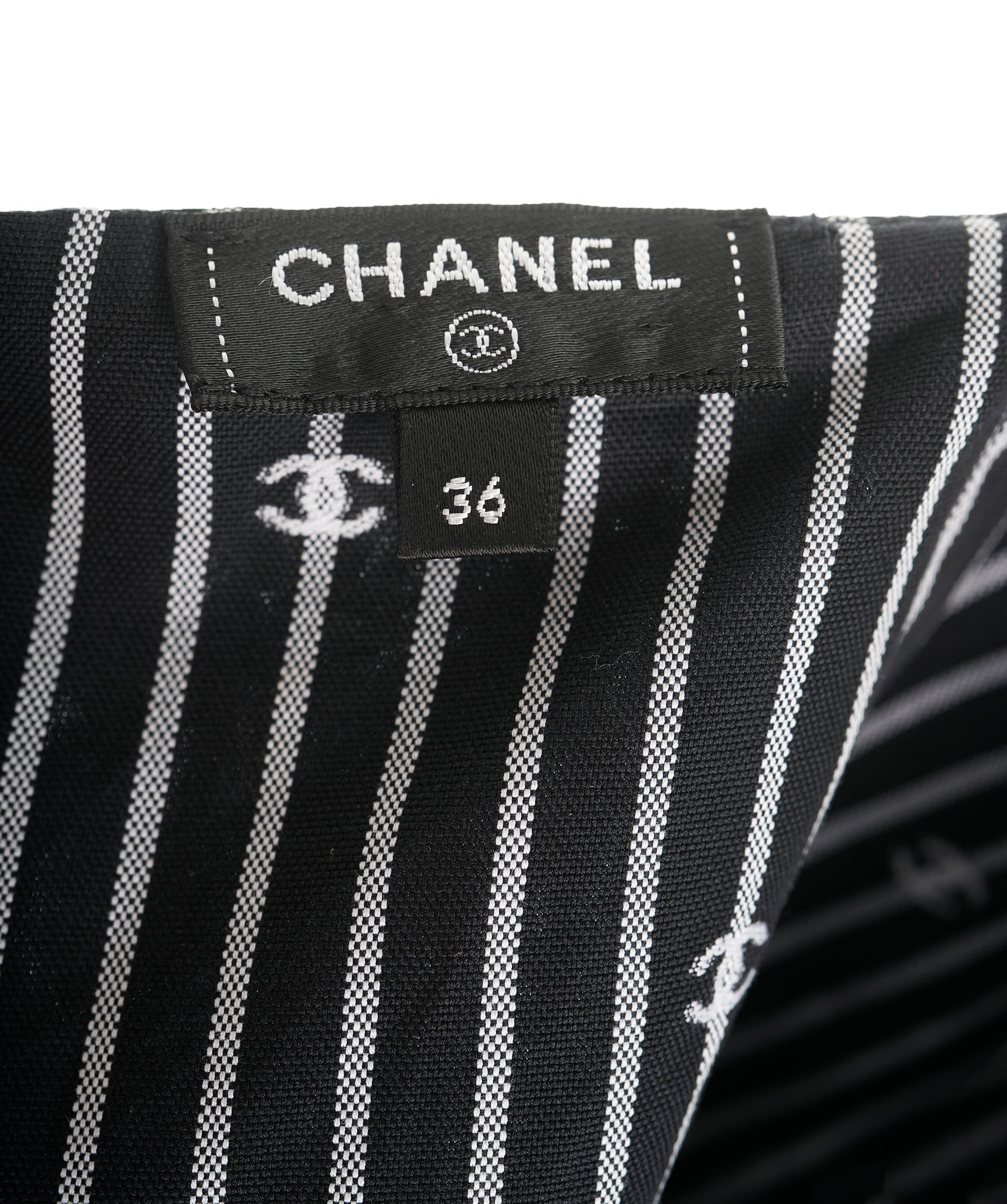 Rare Chanel 21 Pinstripe Crystal CC Mini Dress ALC1887