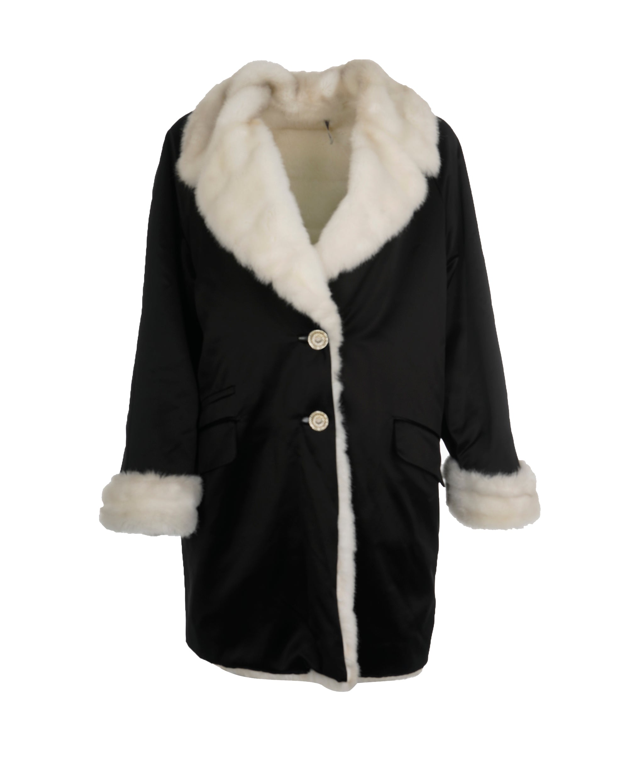 Versace Black and White Fur Jacket ALC1893