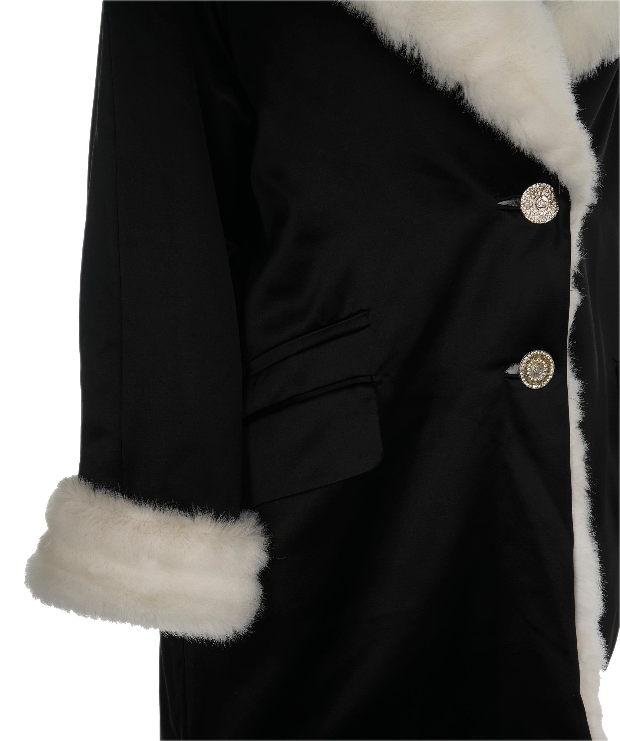 Versace Black and White Fur Jacket ALC1893