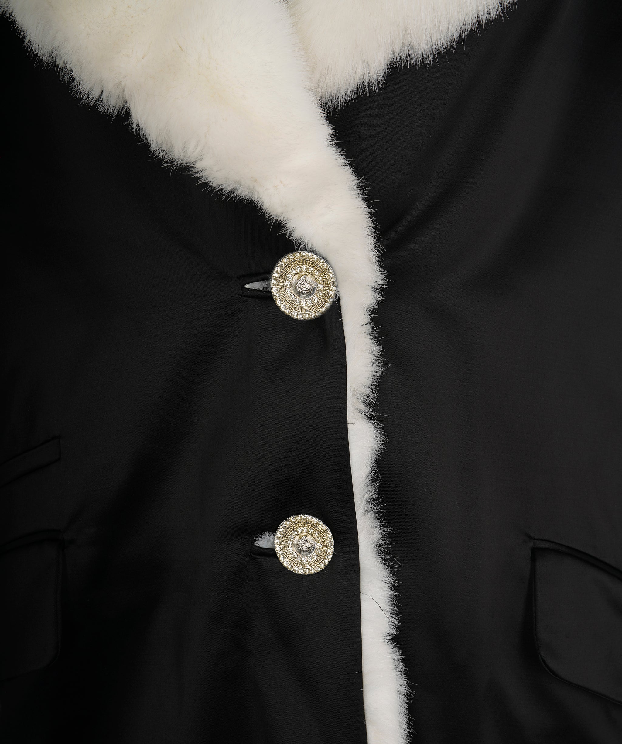 Versace Black and White Fur Jacket ALC1893