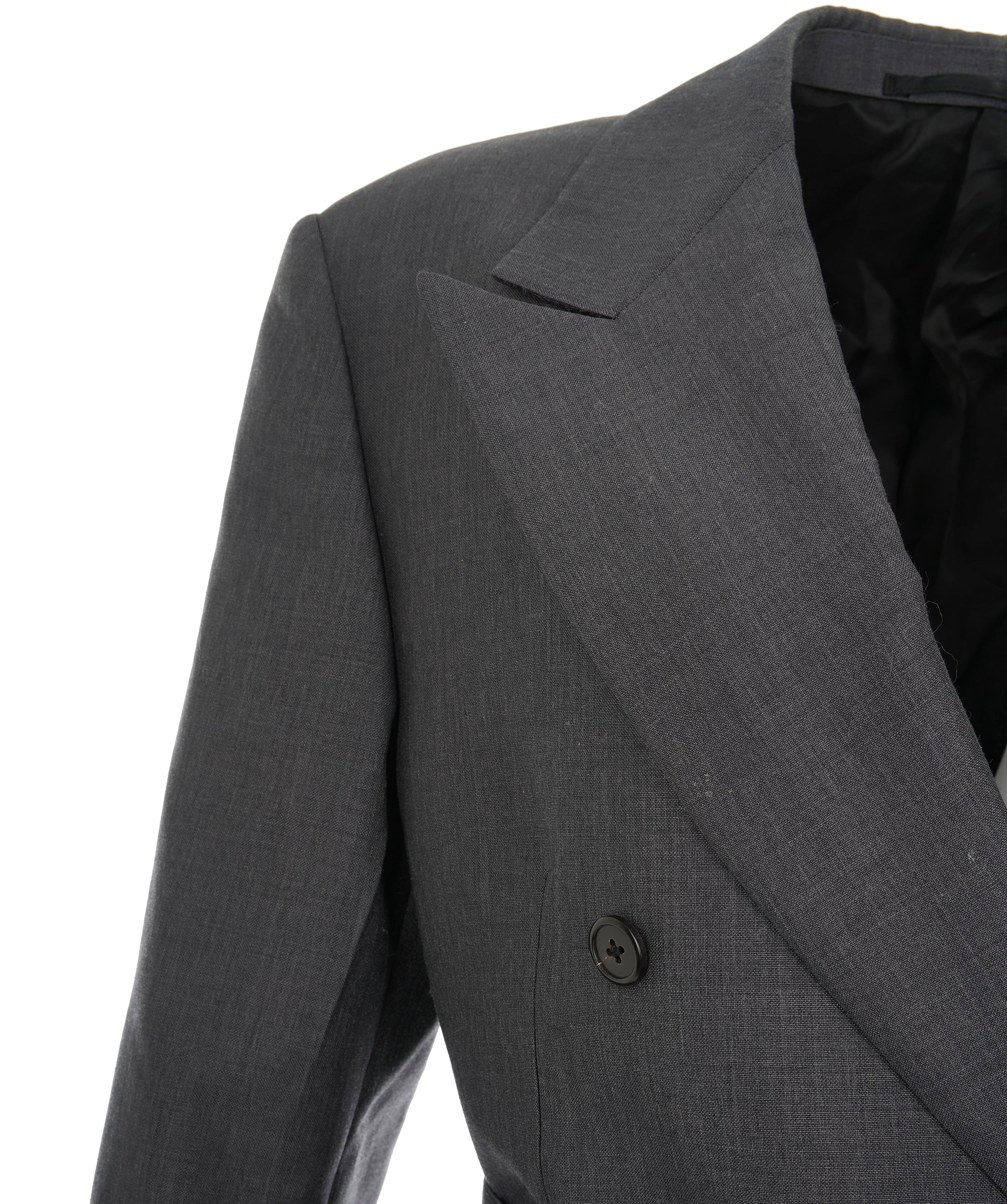 Prada Grey Belted Double Breasted Mohair Blend Blazer ALL0834