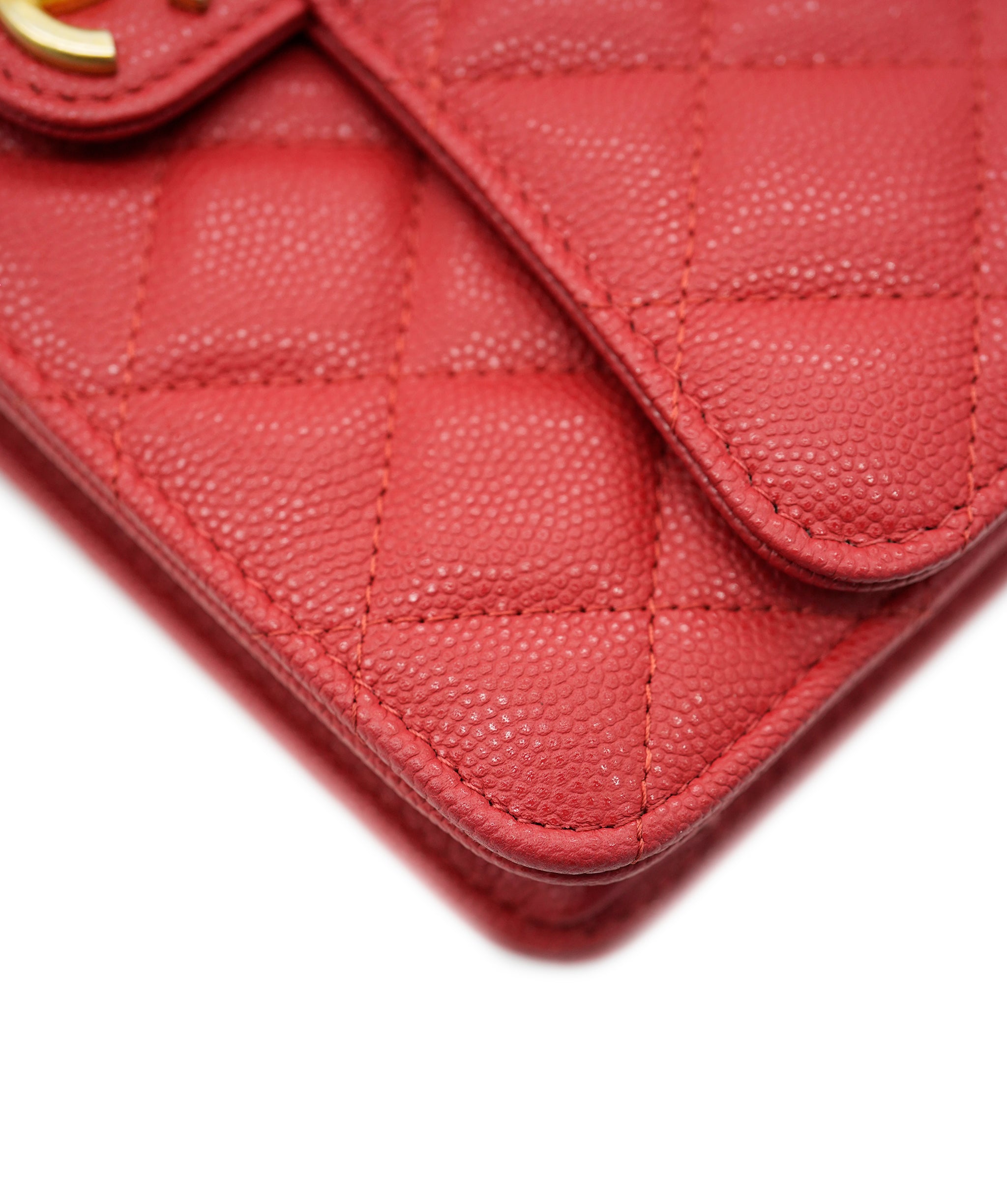 Chanel Red Caviar Top Handle Crossbody Bag  ALC1900