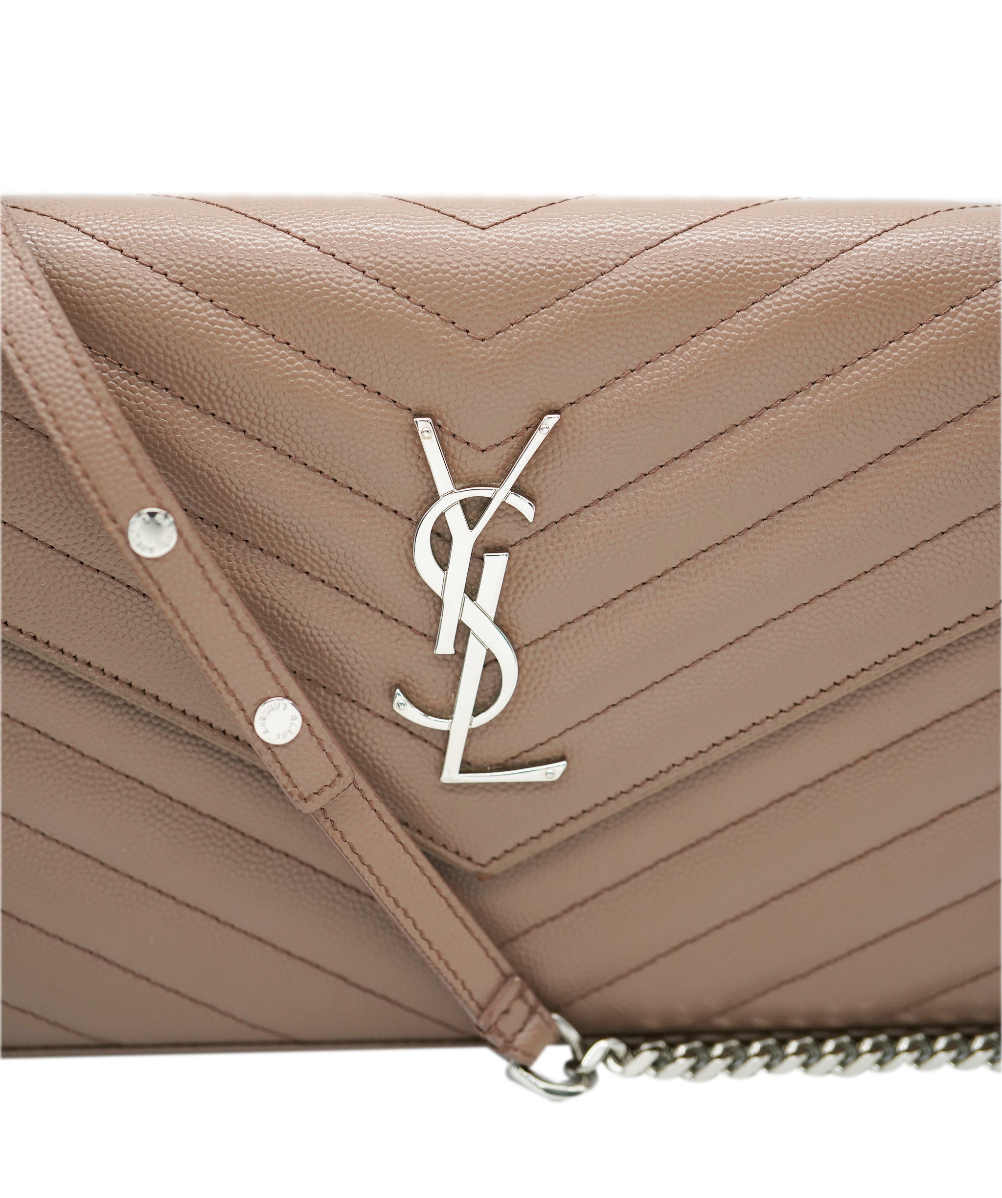 Saint Laurent Chevron Crossbody Beige Bag ALC1923