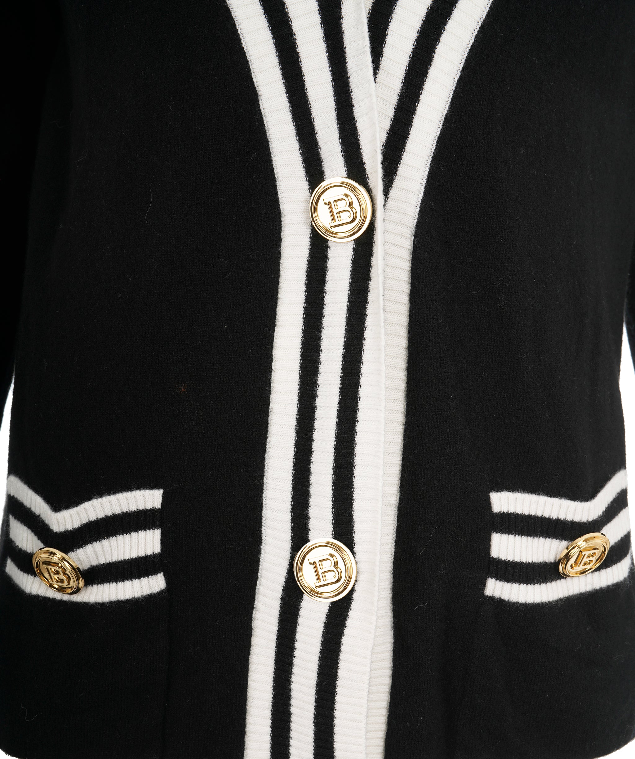 Balmain Black and White Knit Cardigan ALC1918