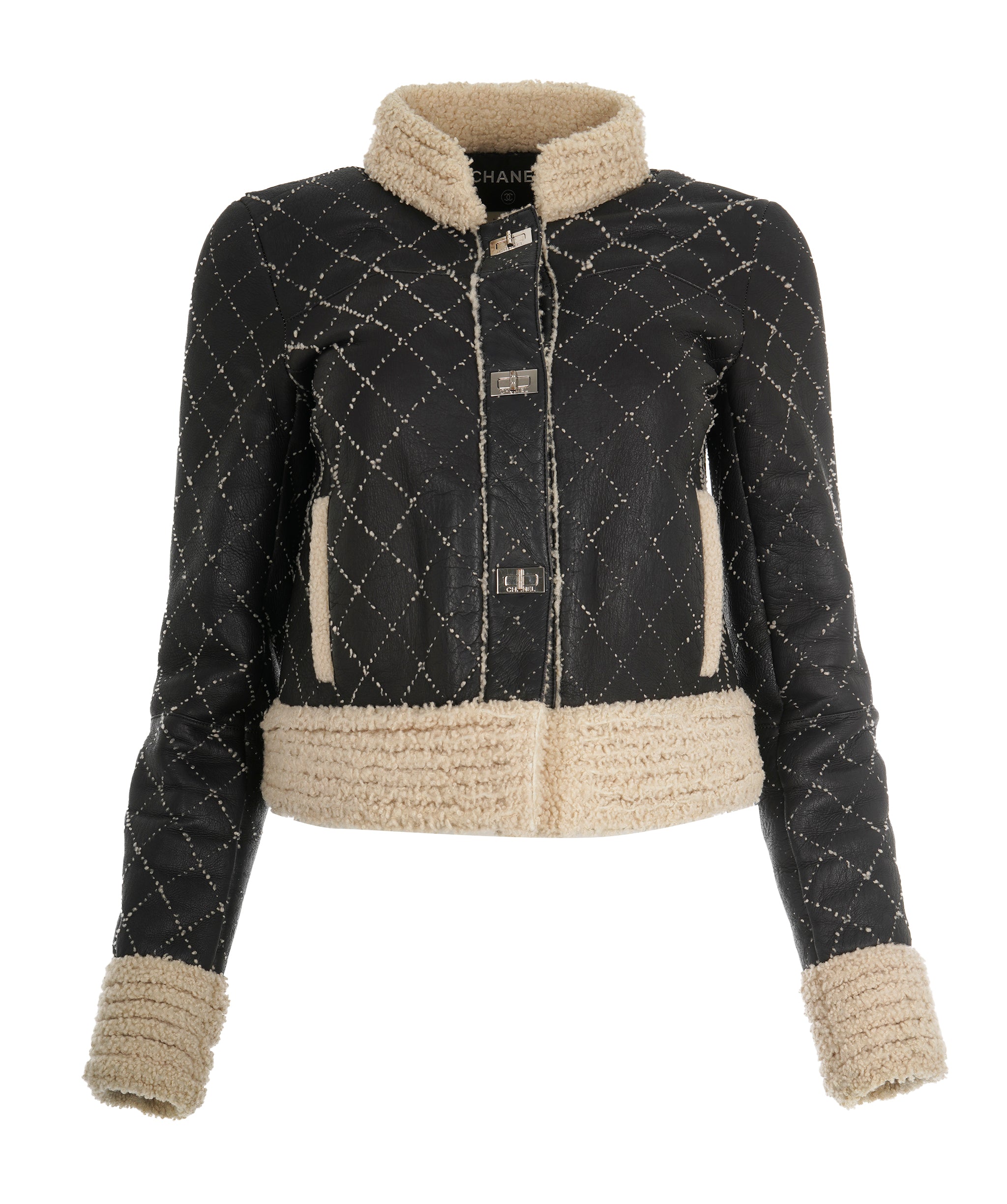 Chanel Sherling Quilted Lambskin Leather Jacket ALC1932