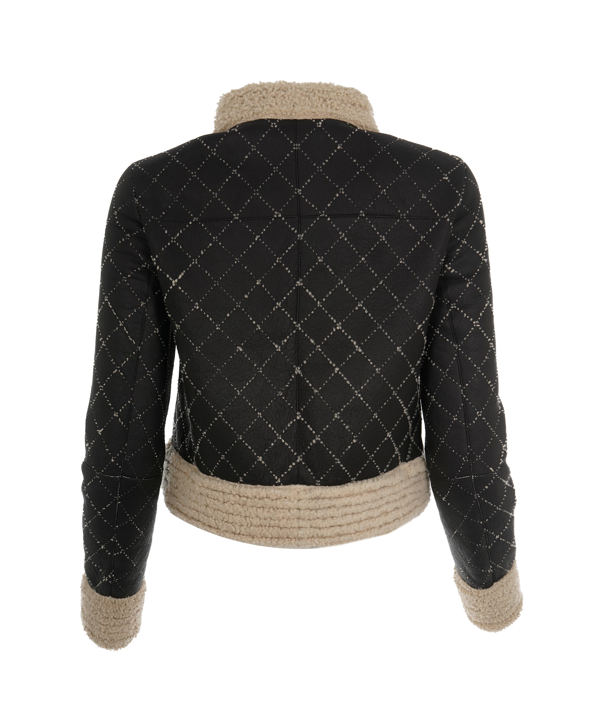 Chanel Sherling Quilted Lambskin Leather Jacket ALC1932