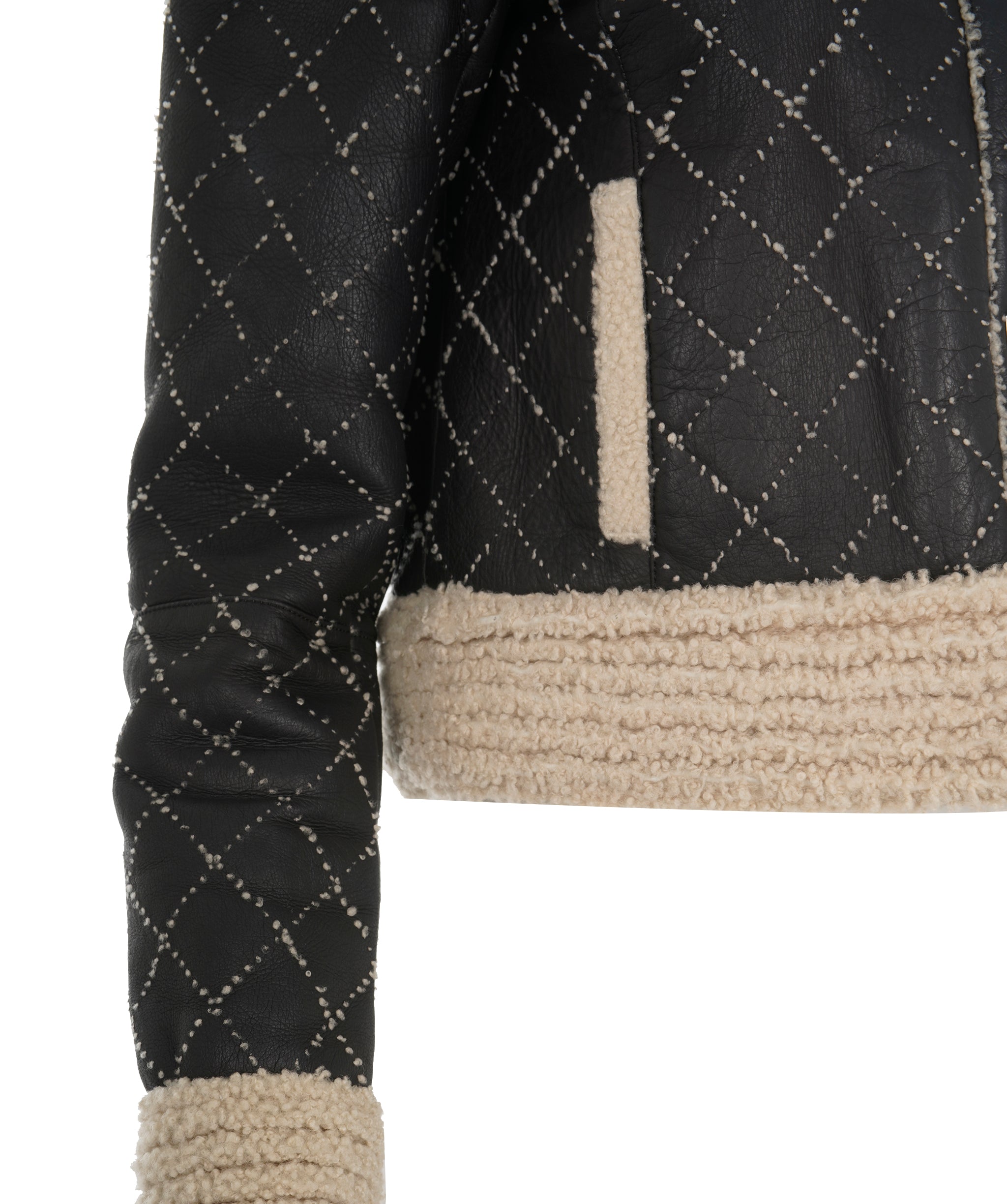 Chanel Sherling Quilted Lambskin Leather Jacket ALC1932