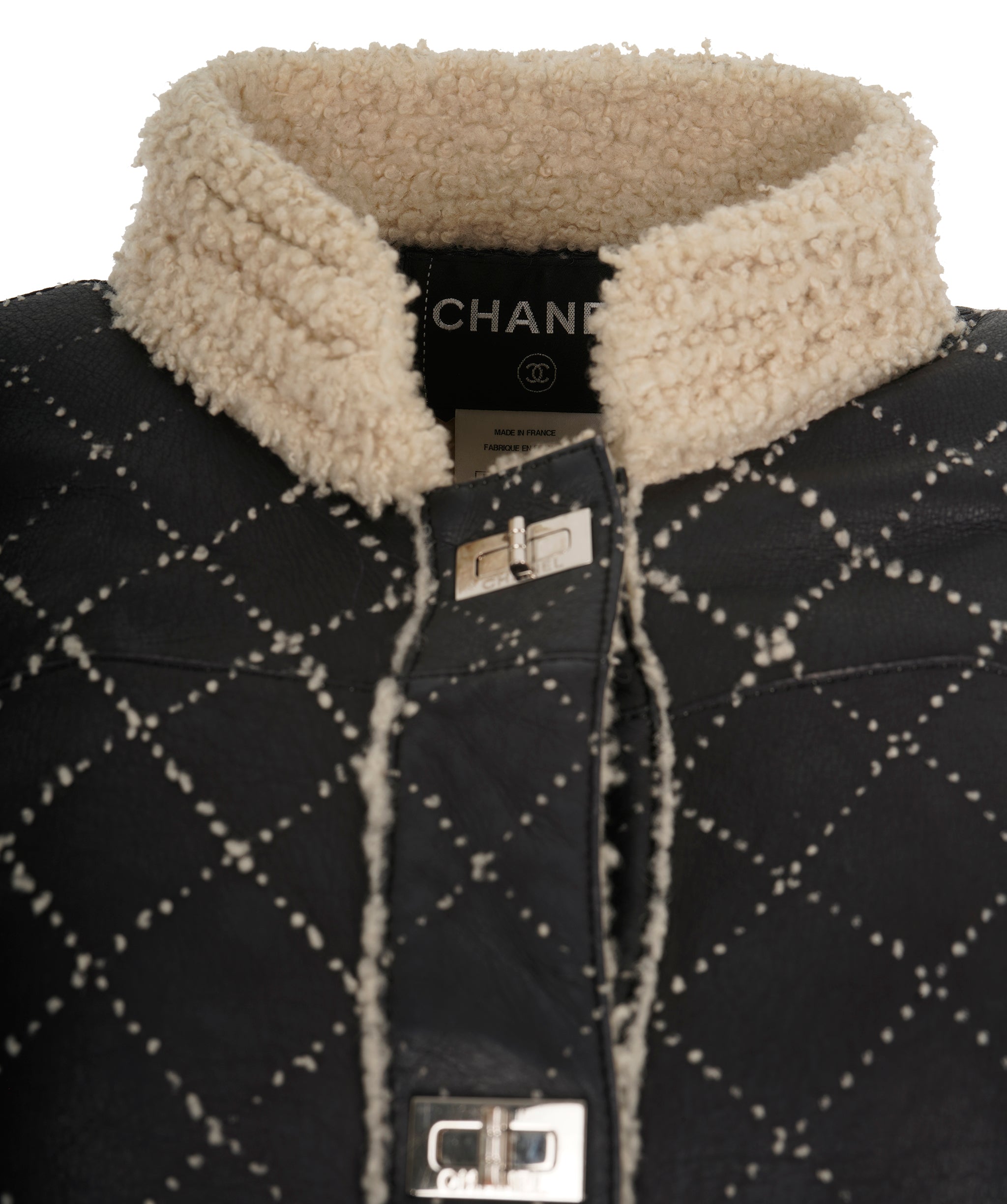 Chanel Sherling Quilted Lambskin Leather Jacket ALC1932